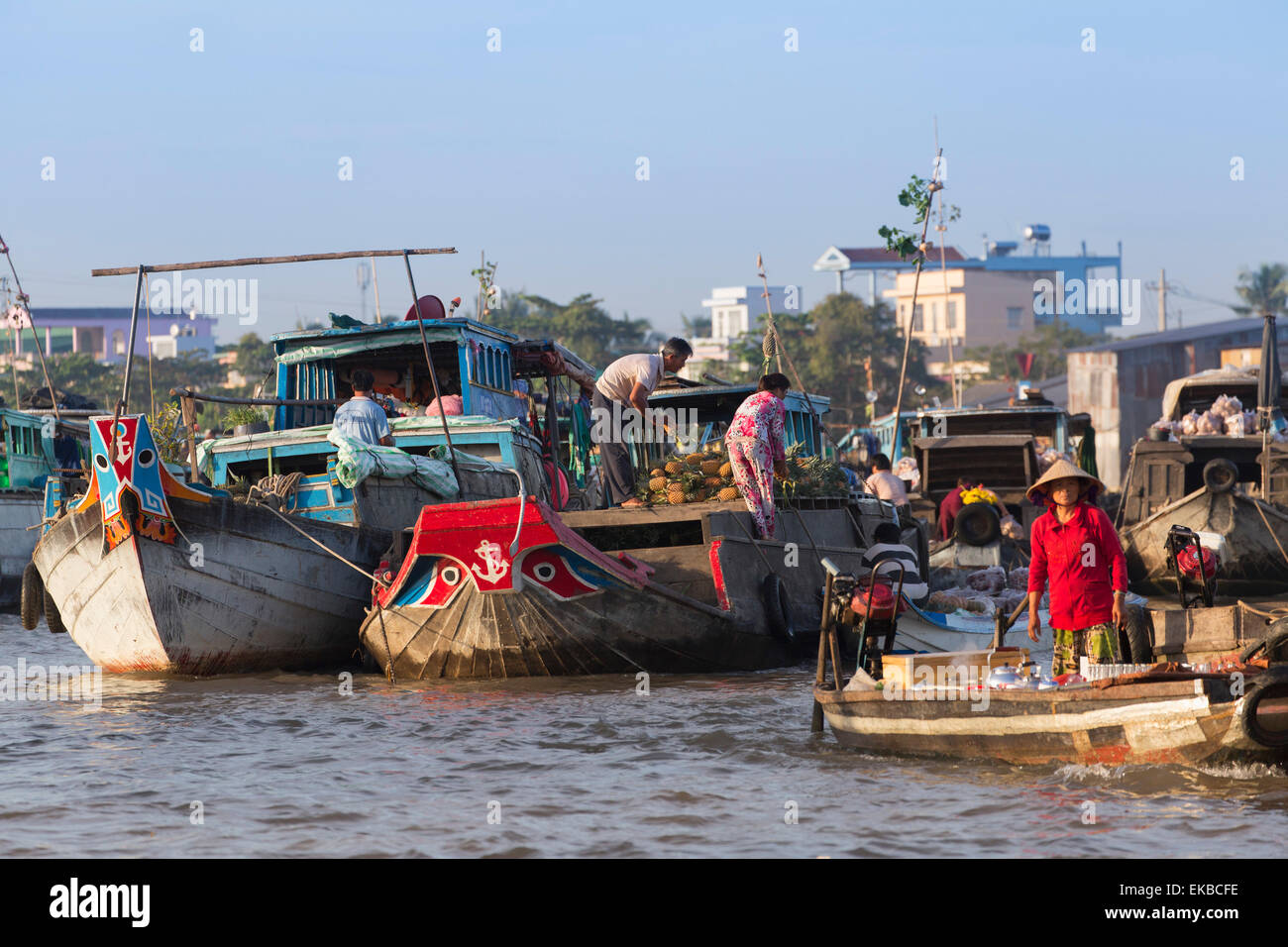 Marché flottant de Cai Rang, Can Tho, Delta du Mékong, Vietnam, Indochine, Asie du Sud-Est, l'Asie Banque D'Images