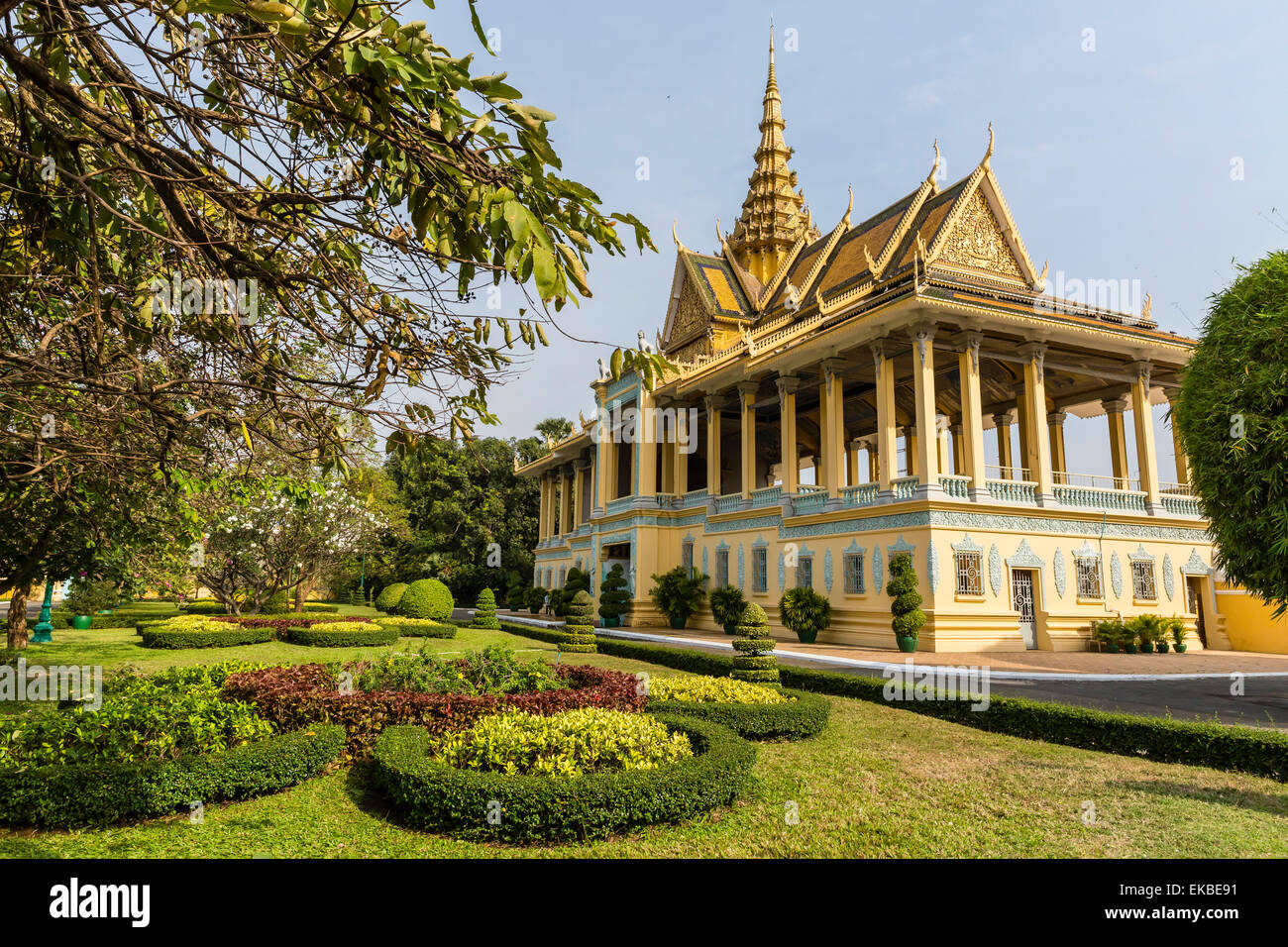 Le pavillon de la Lune, le Palais Royal, dans la capitale de Phnom Penh, Cambodge, Indochine, Asie du Sud, Asie Banque D'Images