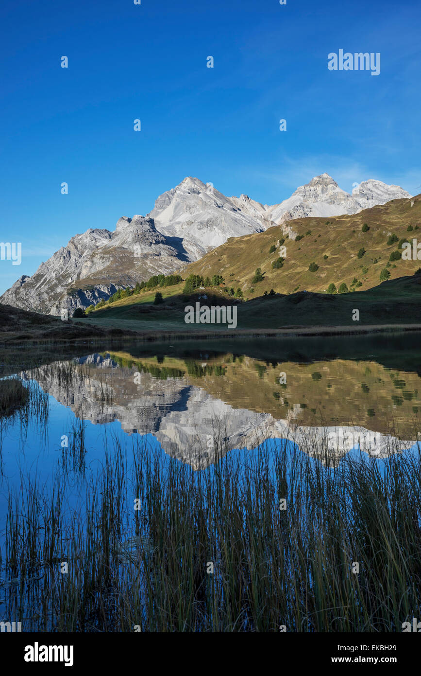 Lai Da Vons, petit lac dans les Alpes, Grisons, Swiss Alps, Switzerland, Europe Banque D'Images