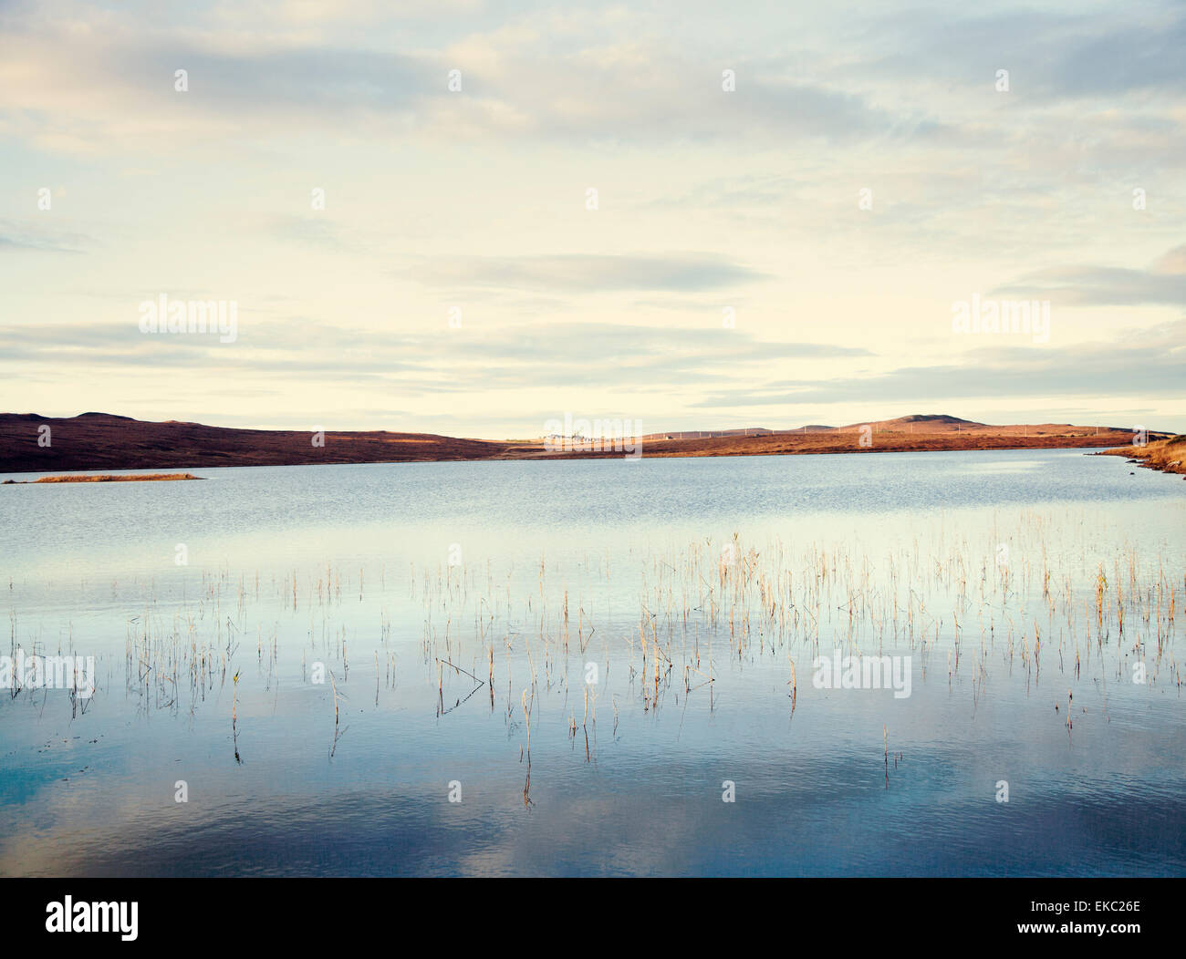 Vue sur le loch Assynt, tranquille, North West Highlands, Ecosse, Royaume-Uni Banque D'Images