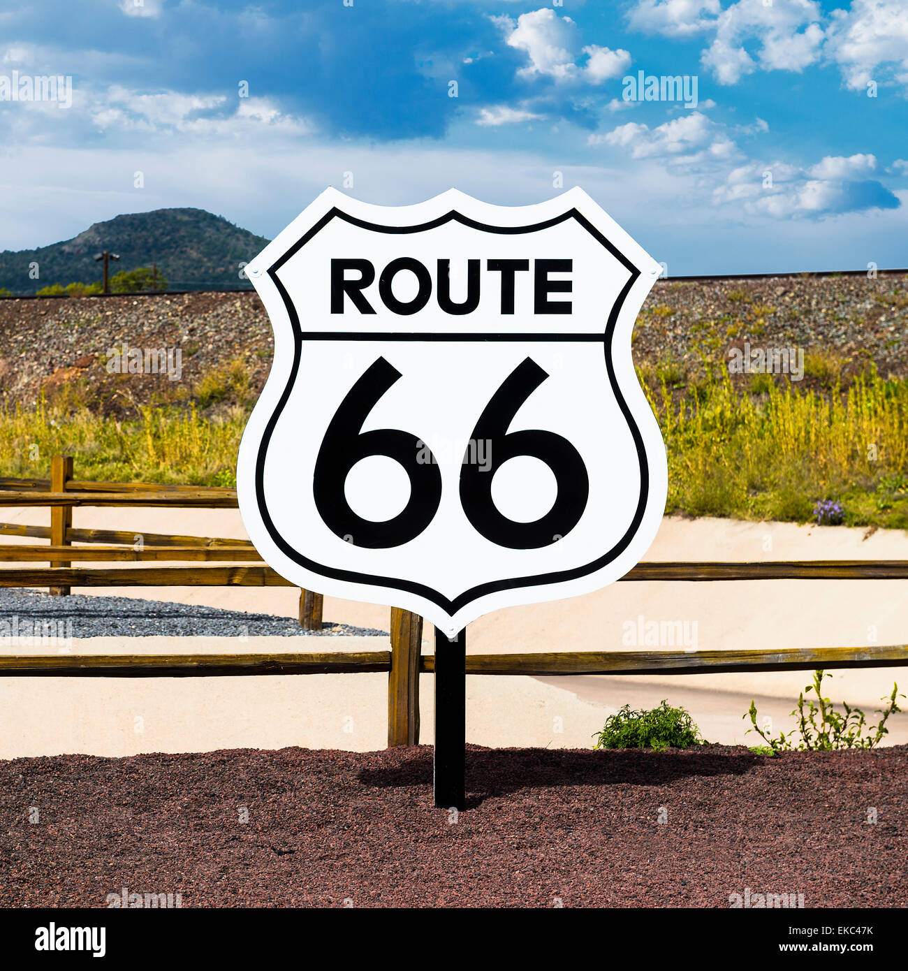 L'historique Route 66 Road Sign Banque D'Images