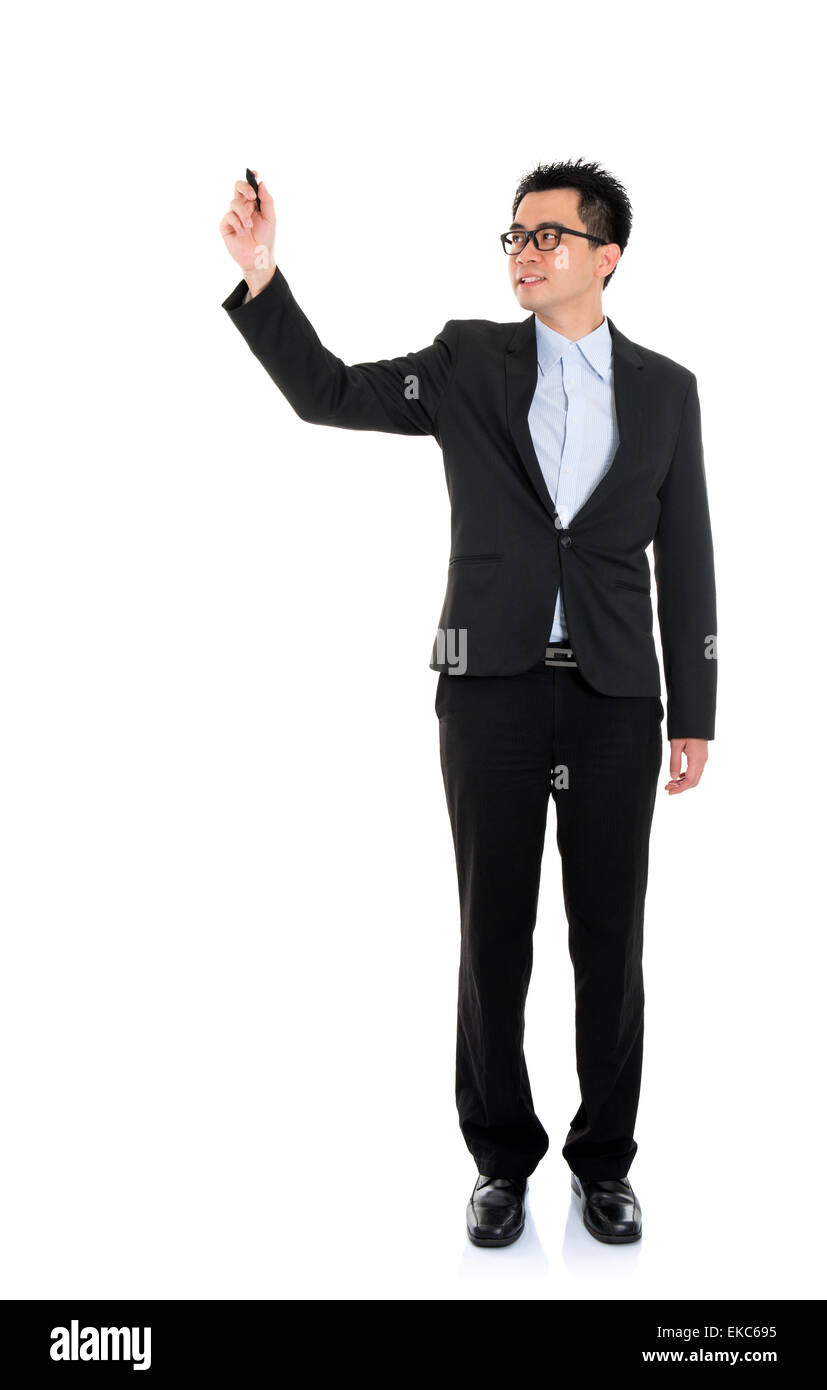 Asian business man writing Banque D'Images