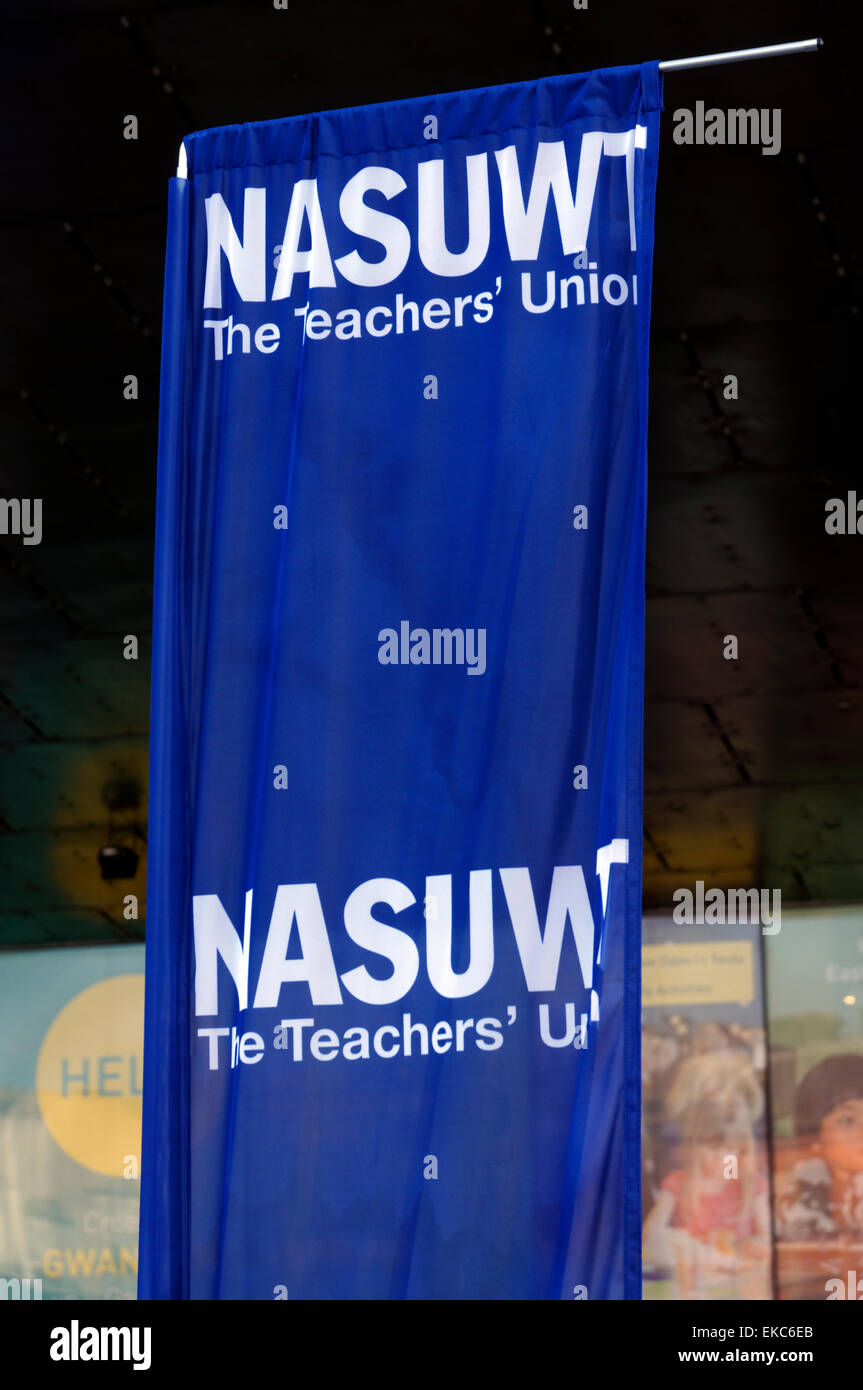 Les enseignants NASUWT bannière de l'Union européenne. Banque D'Images