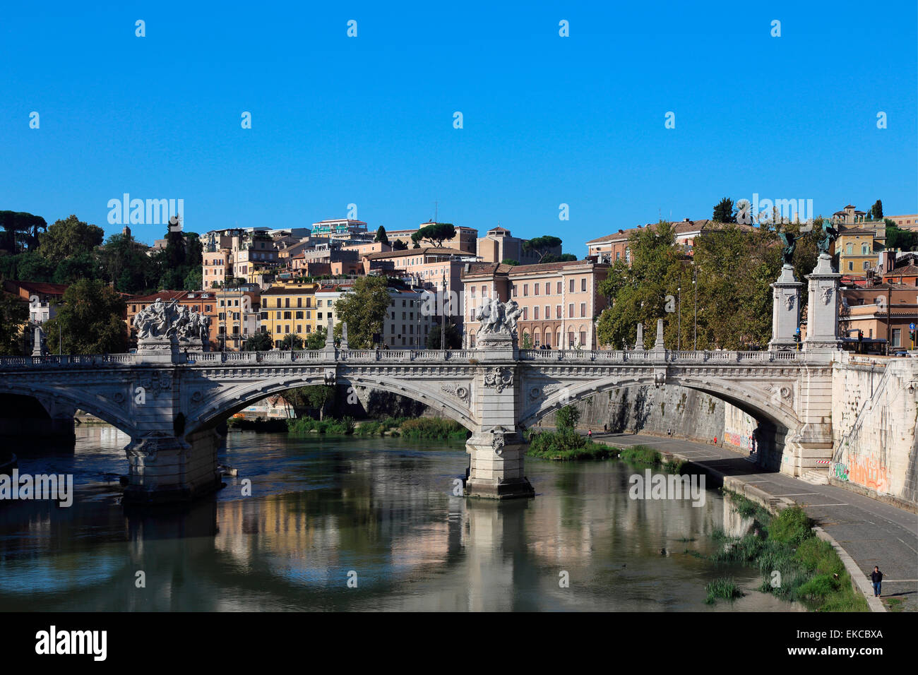 Italie Rome Ponte Vittorio Emanuele II Banque D'Images
