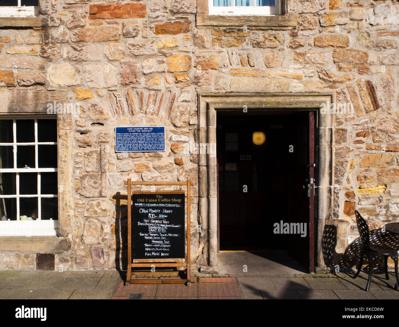 L'ancien café de l'Union européenne dans l'admirable Crichton James House sur North Street St Andrews Fife Ecosse Banque D'Images