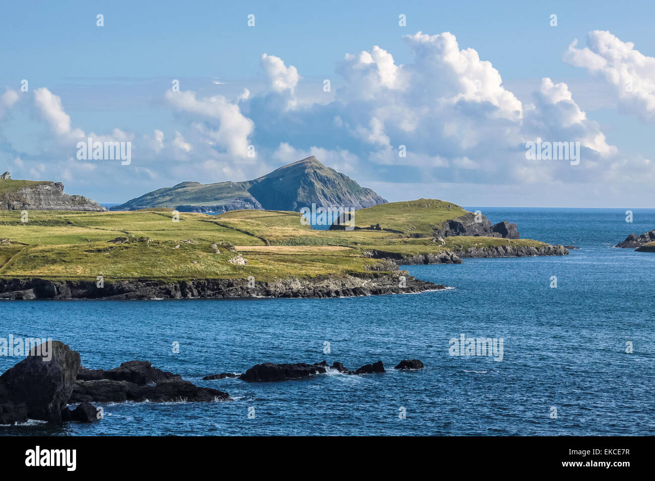 Paysage côtier à Valentia Islande, comté de Kerry, Irlande Banque D'Images