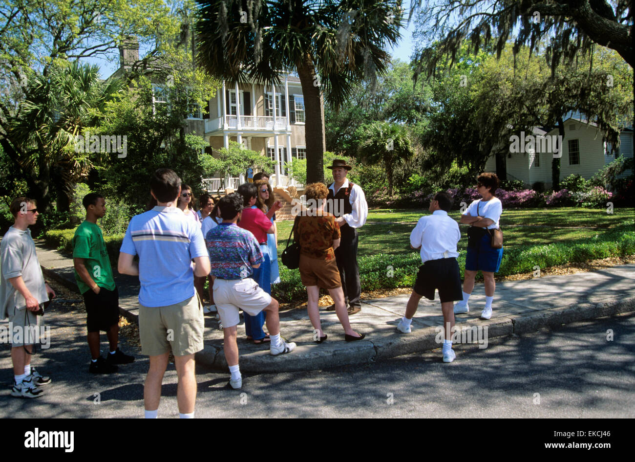 Un esprit de vieux Beaufort walking tour couvre le secteur riverain historique missions, Beaufort, Caroline du Sud, USA. Banque D'Images