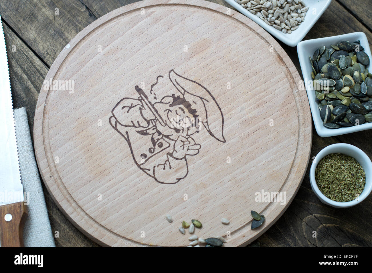 Divers accessoires pour la préparation des aliments, d'en haut Banque D'Images