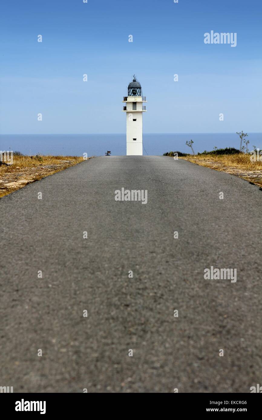 Barbaria de Formentera phare road Banque D'Images