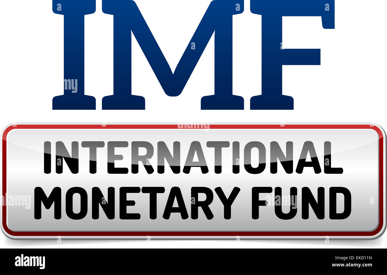 Fmi Fonds Monétaire International - Illustration avec la réflexion et l'ombre sur fond blanc Banque D'Images