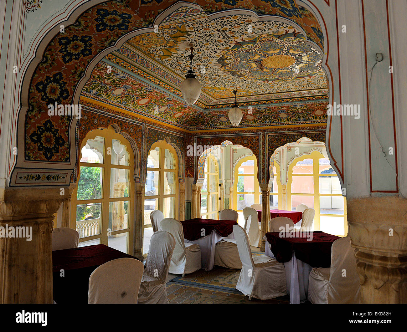 Chomu Palace Hotel, Rajasthan, Inde Banque D'Images
