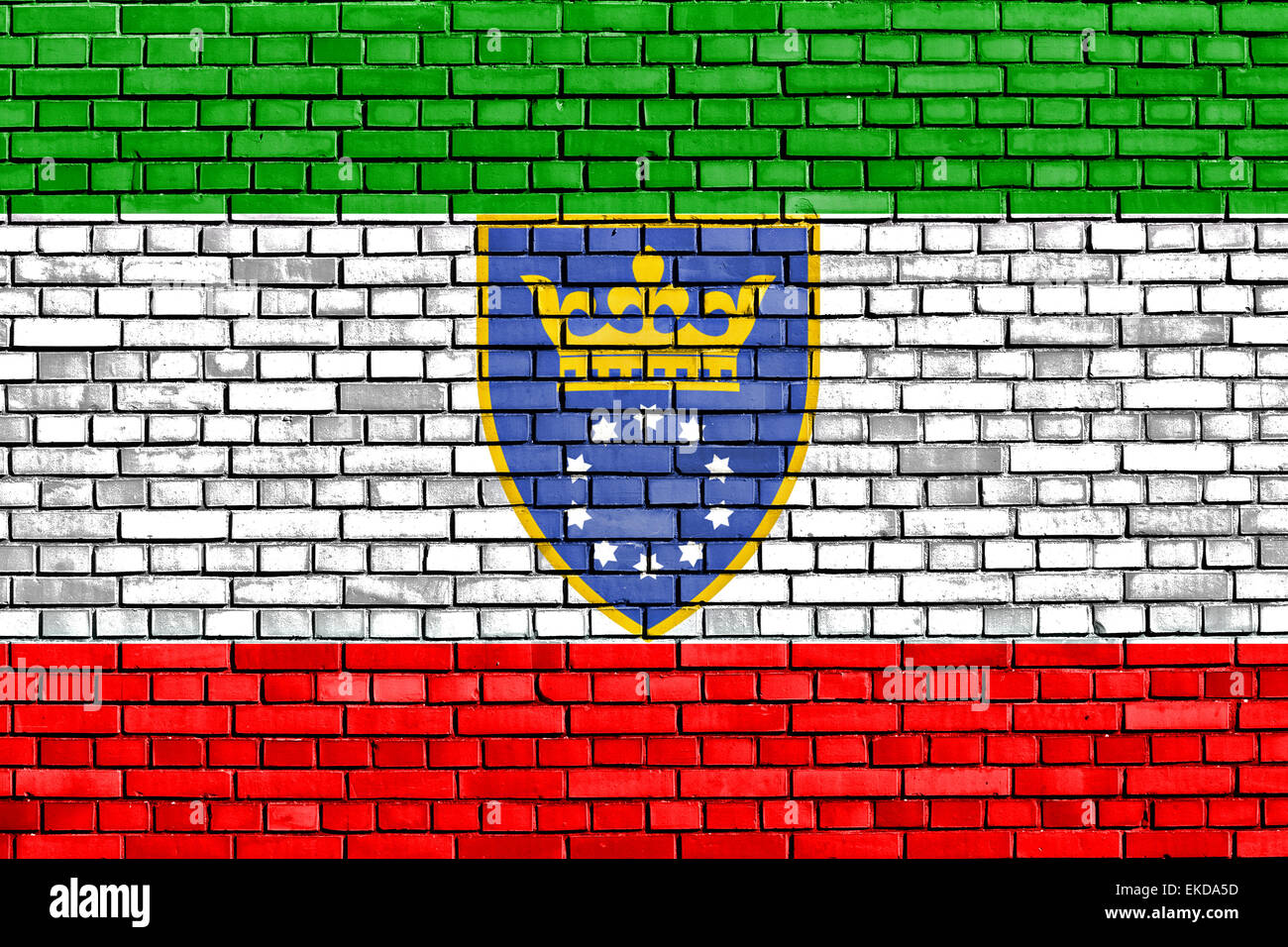 Pavillon de Zenica Doboj Canton peint sur mur de brique Banque D'Images