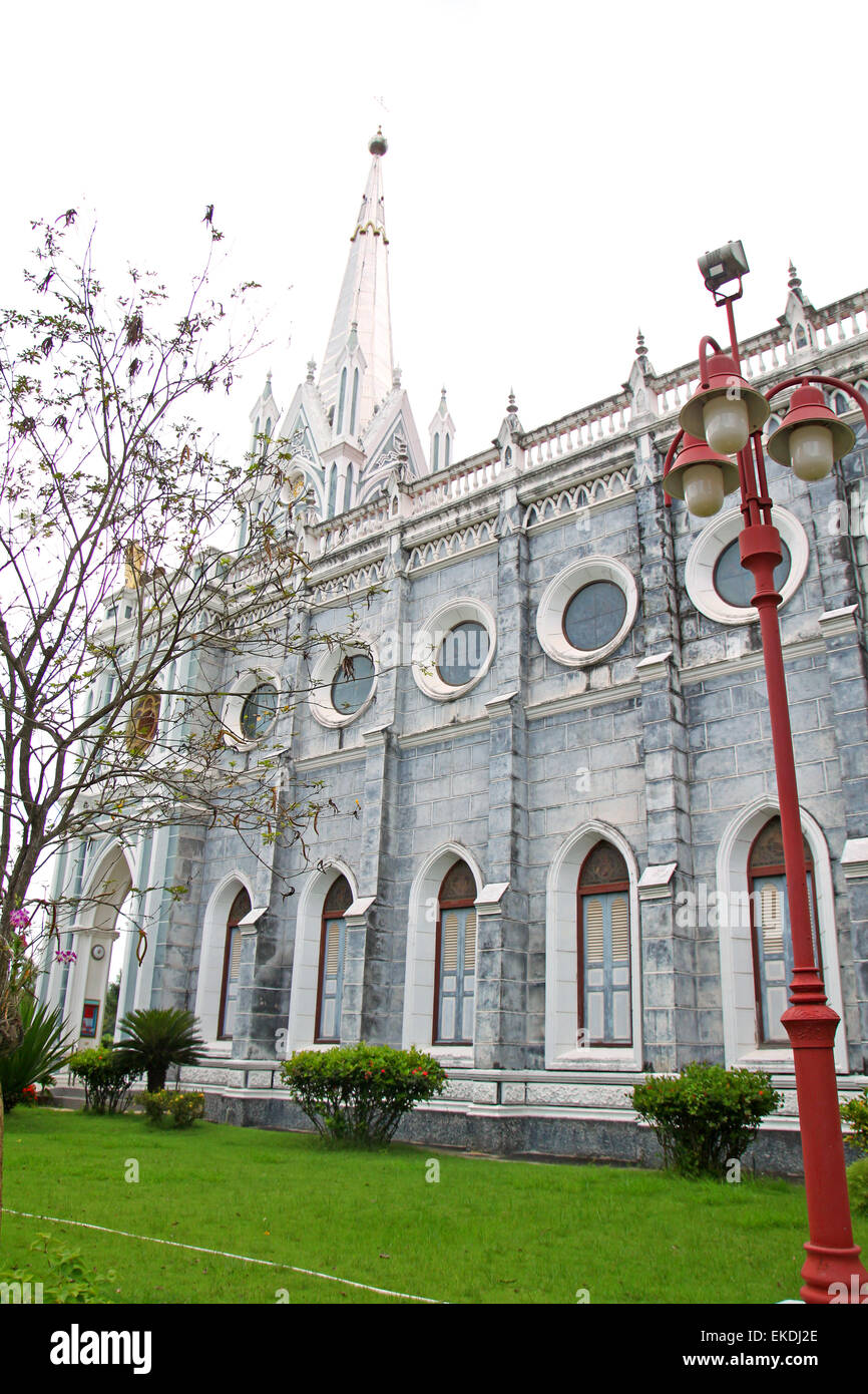 Cathédrale de l'église blanche, Samut Songkhram, Thaïlande Banque D'Images