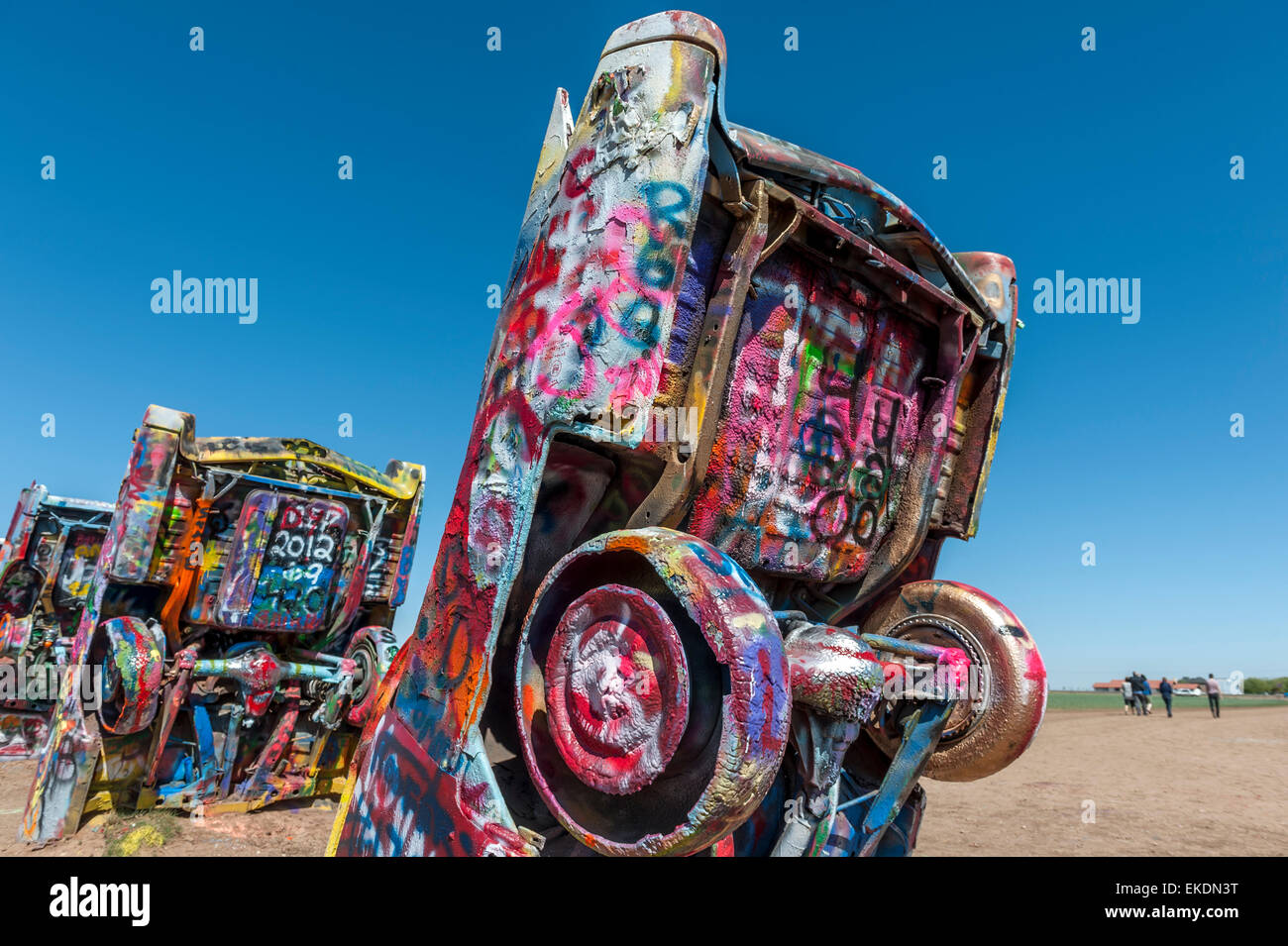 Cadillac Ranch, Texas.USA .Amarillo Banque D'Images