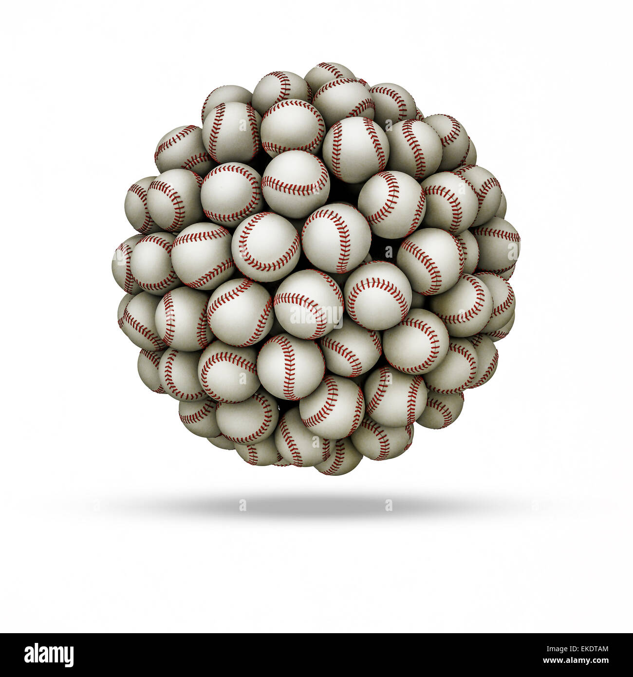 3D render of baseballs sphère formant Banque D'Images