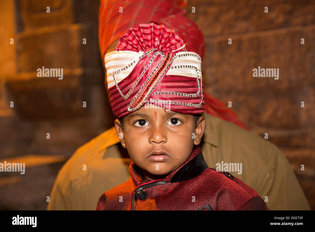 Garçon à une cérémonie de mariage Jodhpur Banque D'Images