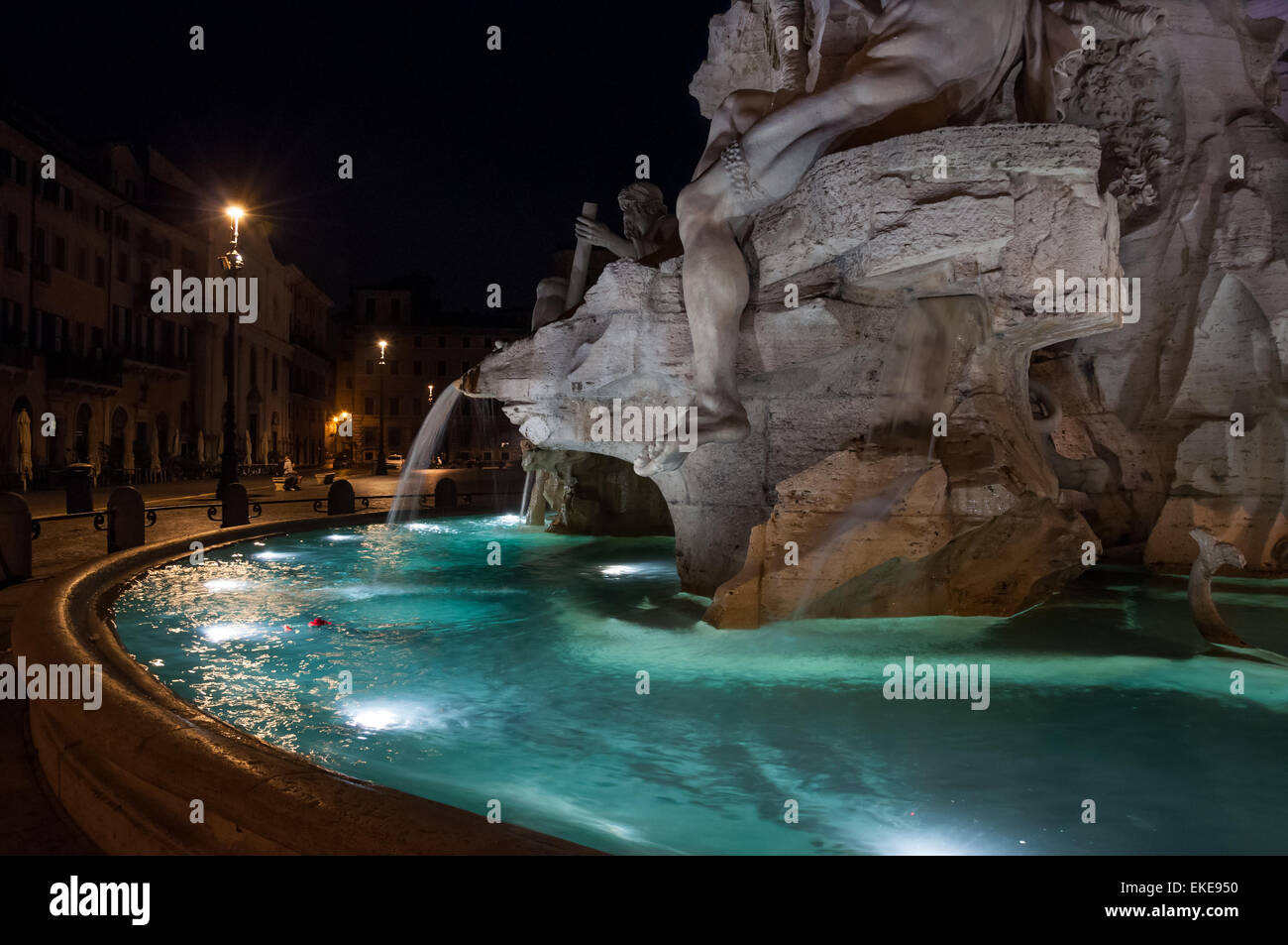 La rivière quatre fontaine dans la place Navona, Rome, Italie Banque D'Images