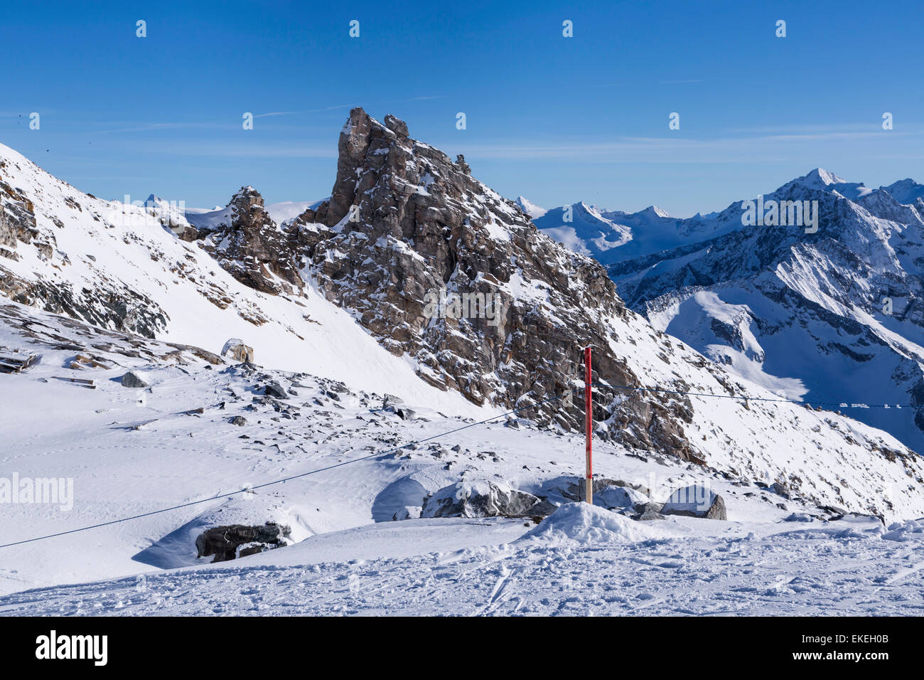 Sur le haut du Glacier Hintertux, Ziilertal Alpes. L'Autriche Banque D'Images