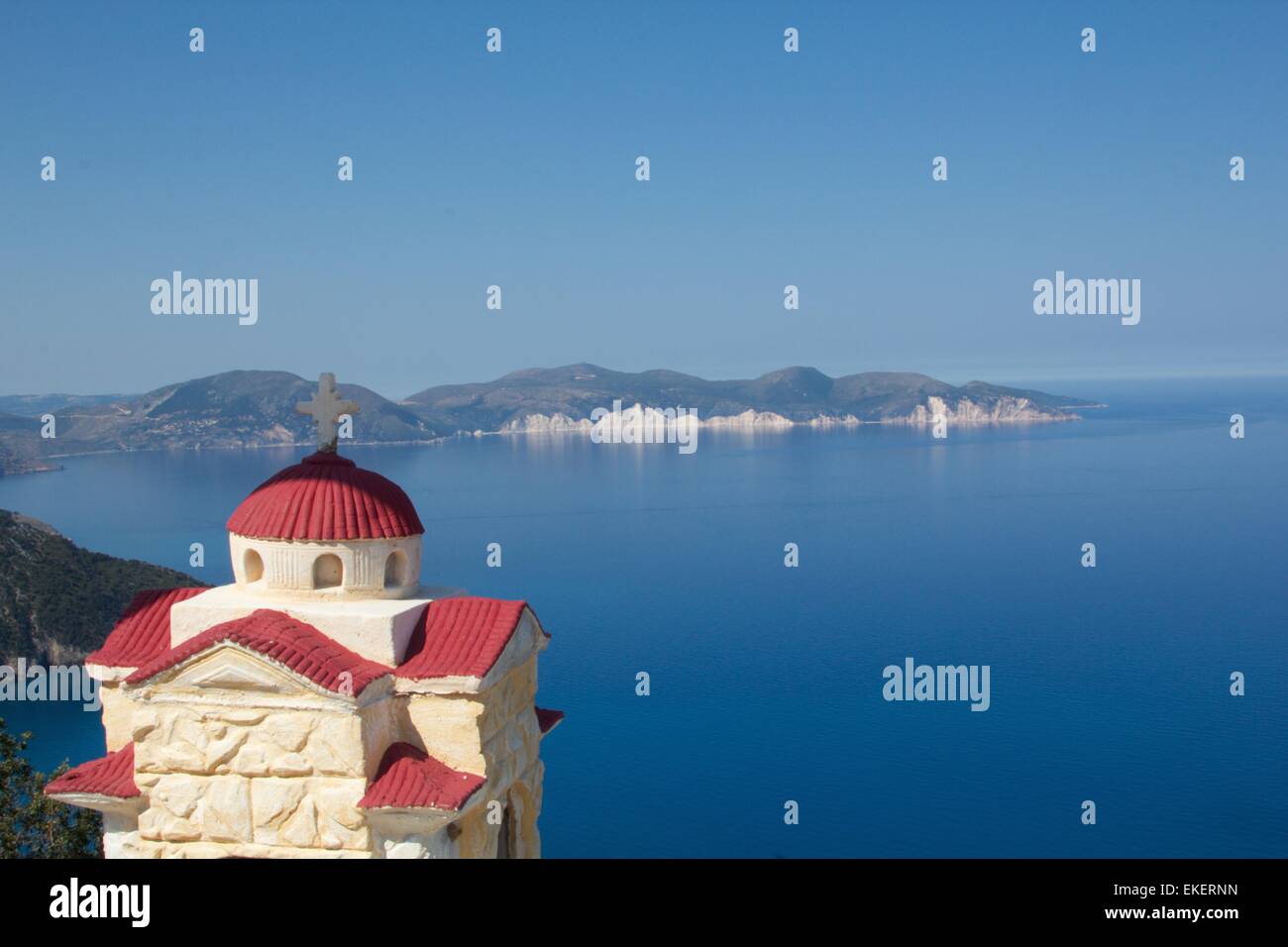 Une vue d'une plage, Kefalonia, Grèce Banque D'Images