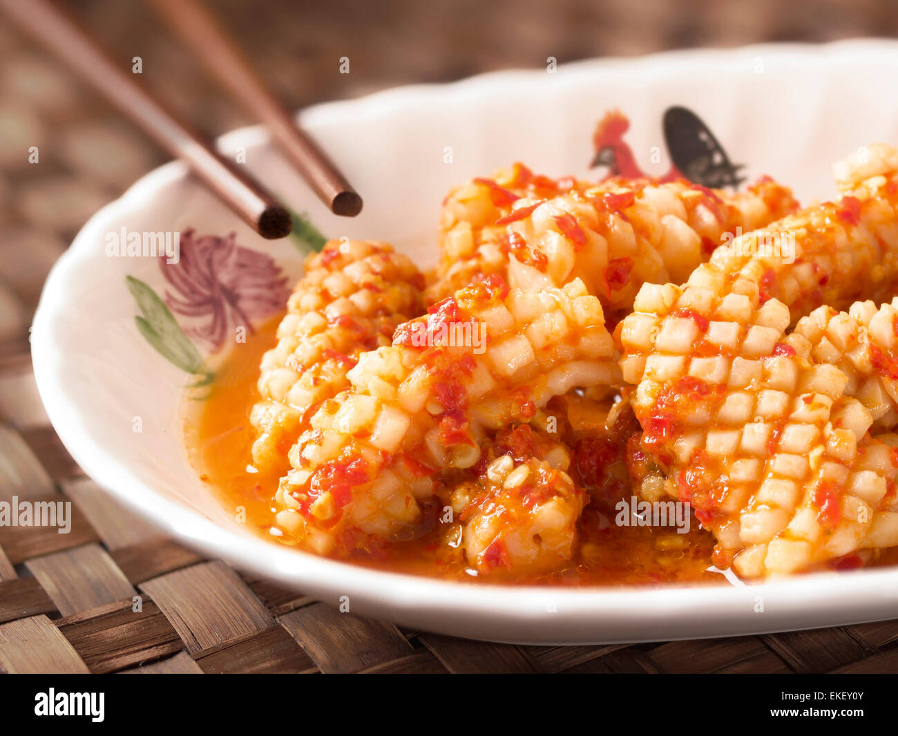 Belecan sambal squid Banque D'Images