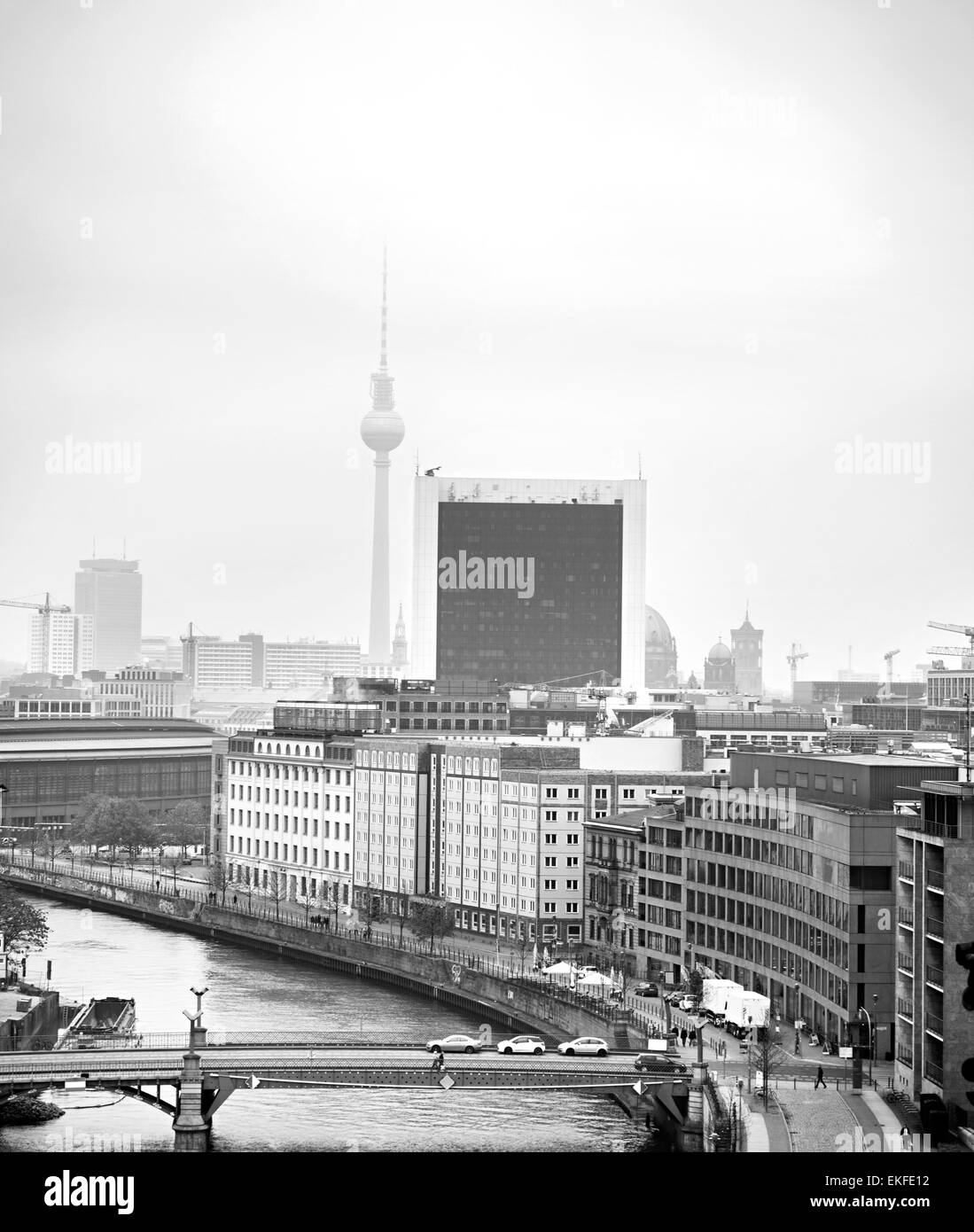 Paysage urbain de l'antenne de Berlin avec ladmarks ville principale. Allemagne Banque D'Images