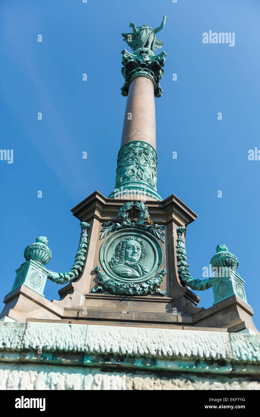 L'Ivar Huitfeldt Colonne (1886) commémorant la mort de l'amiral Ivar Huitfeldt dans une bataille navale. Copenhague, Danemark. Banque D'Images