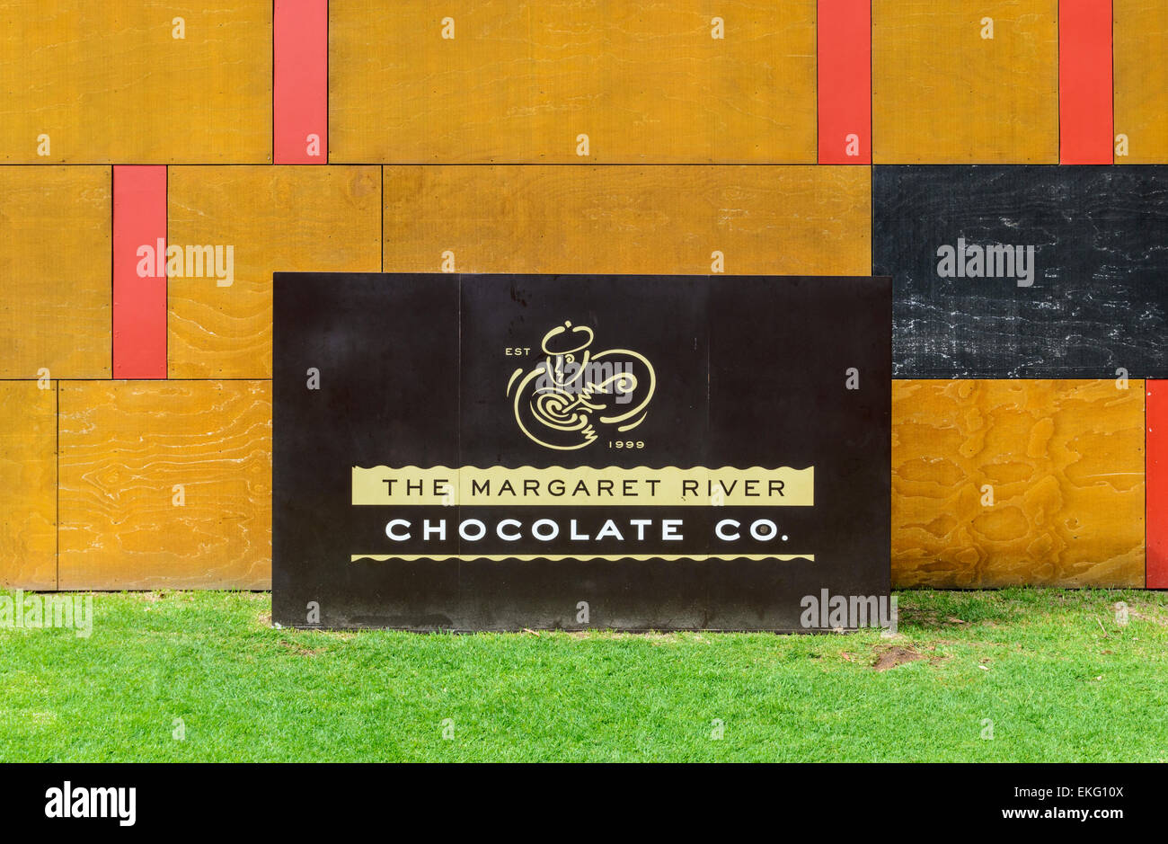 La Margaret River Chocolate Company signe extérieur de leur usine, à l'ouest de l'Australie Metricup Banque D'Images