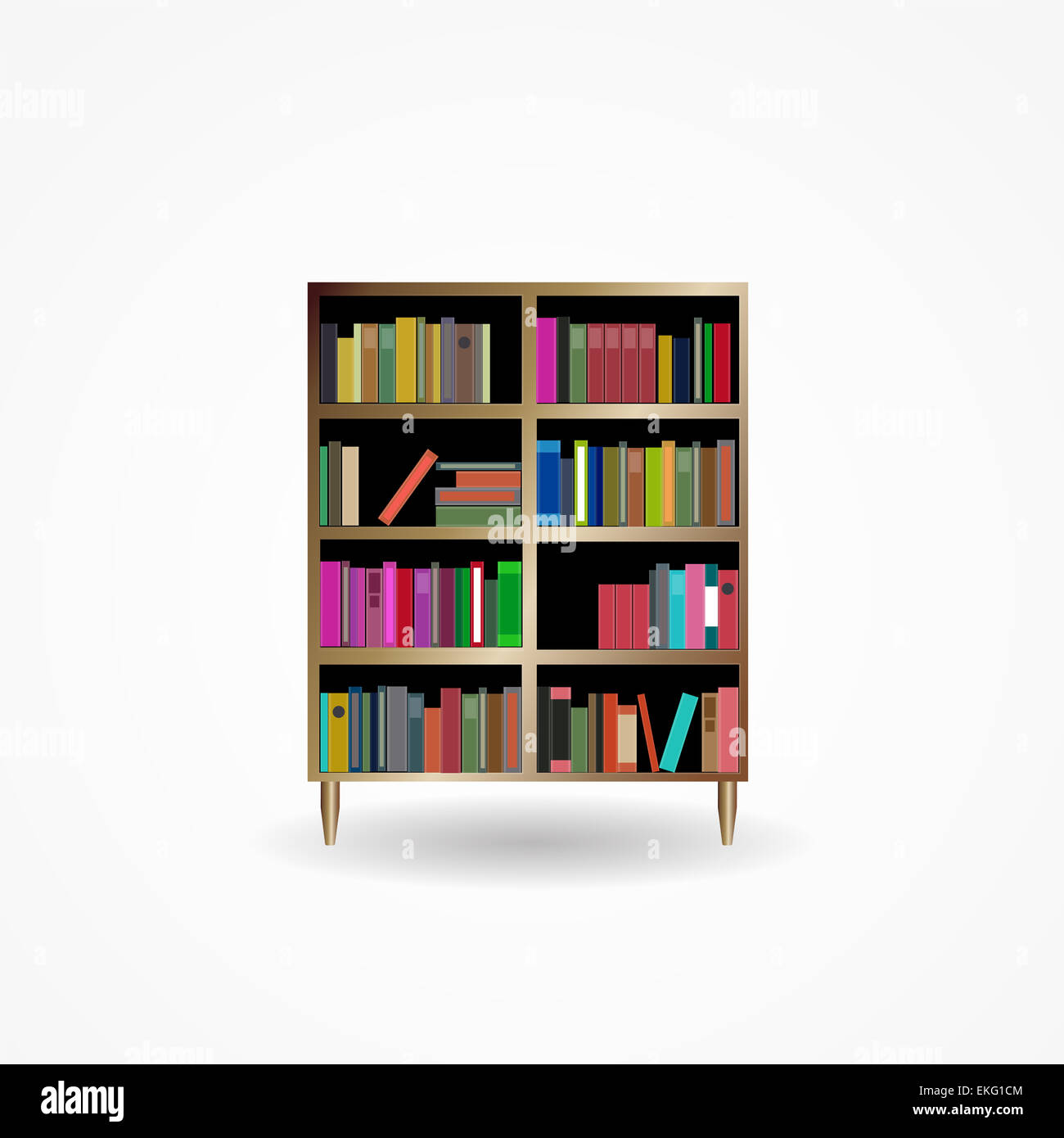 Bibliothèque avec livres Icon Vector Illustration Banque D'Images