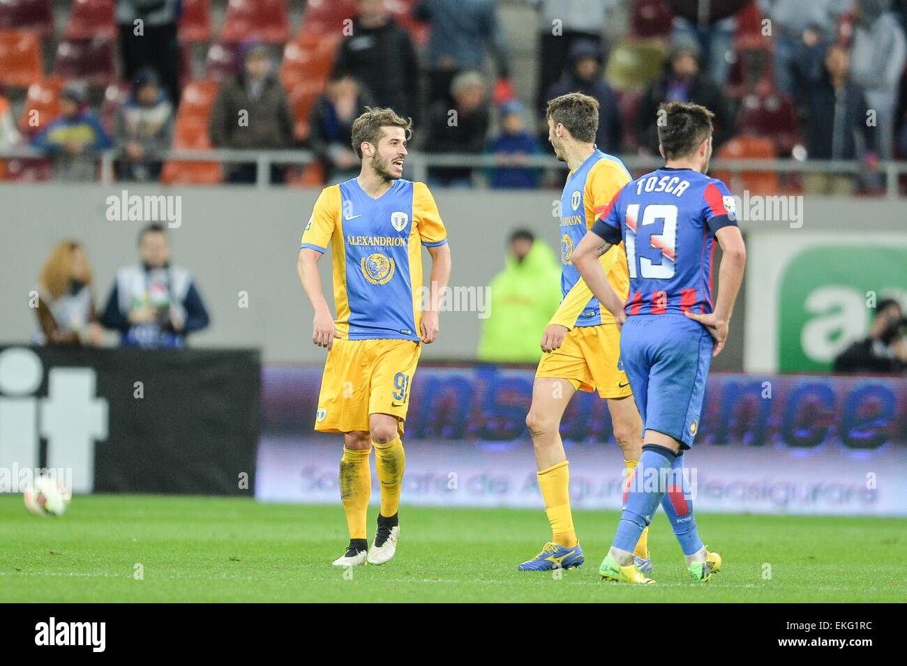 9 avril 2015 : Pablo de Lucas Torres # 91 de d à la fin de la Liga I jeu entre FC Steaua Bucarest ROU et d'ROU au plan national, la Roumanie ROU. Catalin Soare/www.sportaction.ro Banque D'Images