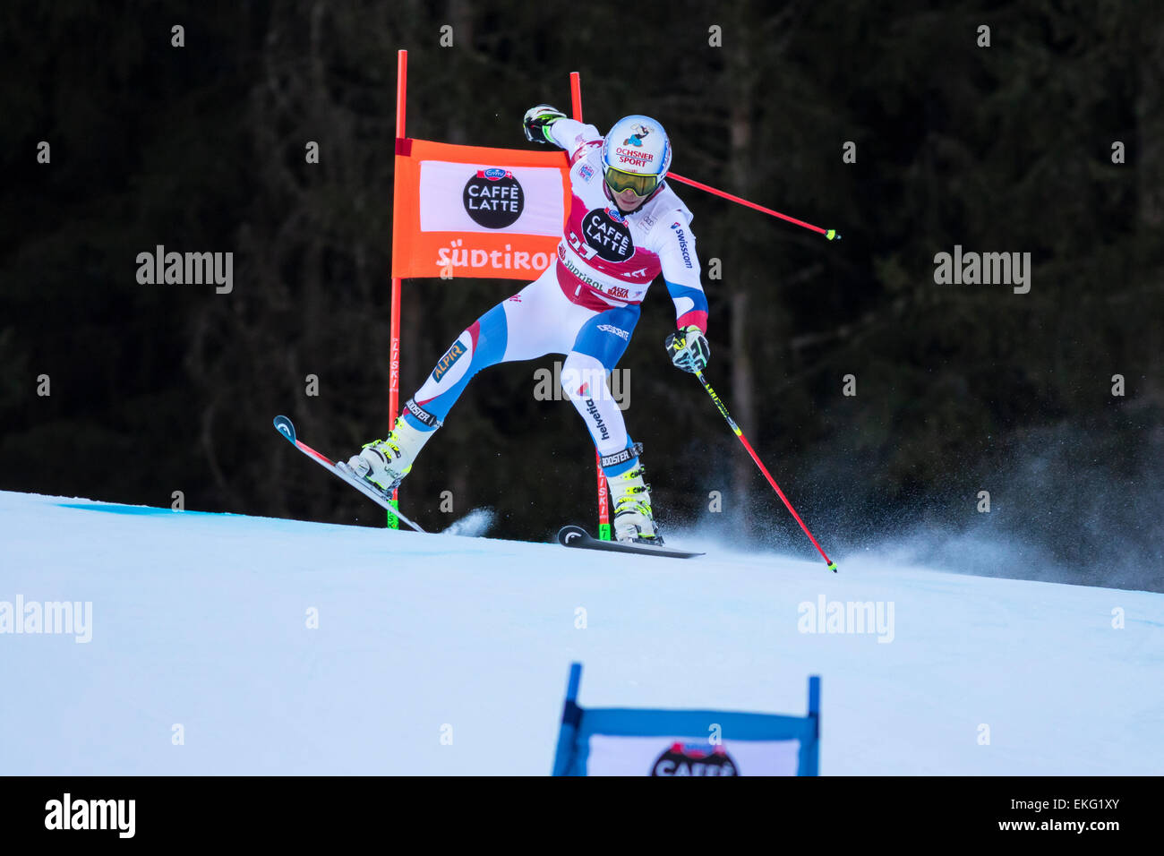 Val Badia, Italie 21 décembre 2014. Gino CAVIEZEL (SUI) qui se font concurrence sur les AUDI FIS Coupe du Monde de Ski alpin Slalom géant hommes sur la Gran Risa bien sûr dans les montagnes des Dolomites. Banque D'Images