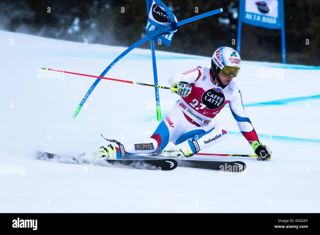 Val Badia, Italie 21 décembre 2014. Gino CAVIEZEL (SUI) qui se font concurrence sur les AUDI FIS Coupe du Monde de Ski alpin Slalom géant hommes sur la Gran Risa bien sûr dans les montagnes des Dolomites. Banque D'Images
