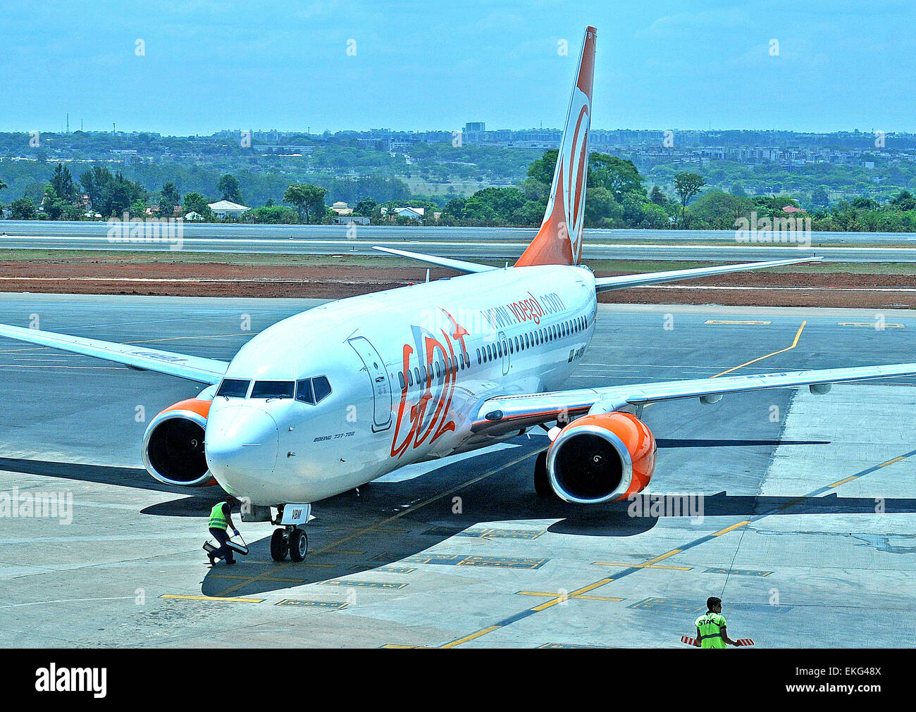 Boeing 737-700 de la compagnie aérienne brésilienne Gol aéroport Brasilia Brésil Banque D'Images