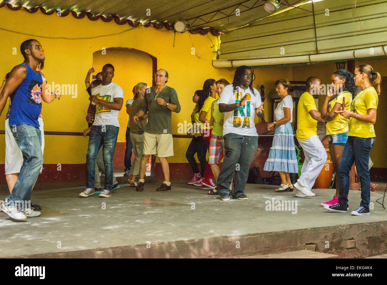 Cuba Trinidad école salsa danse Danse pour les touristes leçon danseur danseurs Banque D'Images