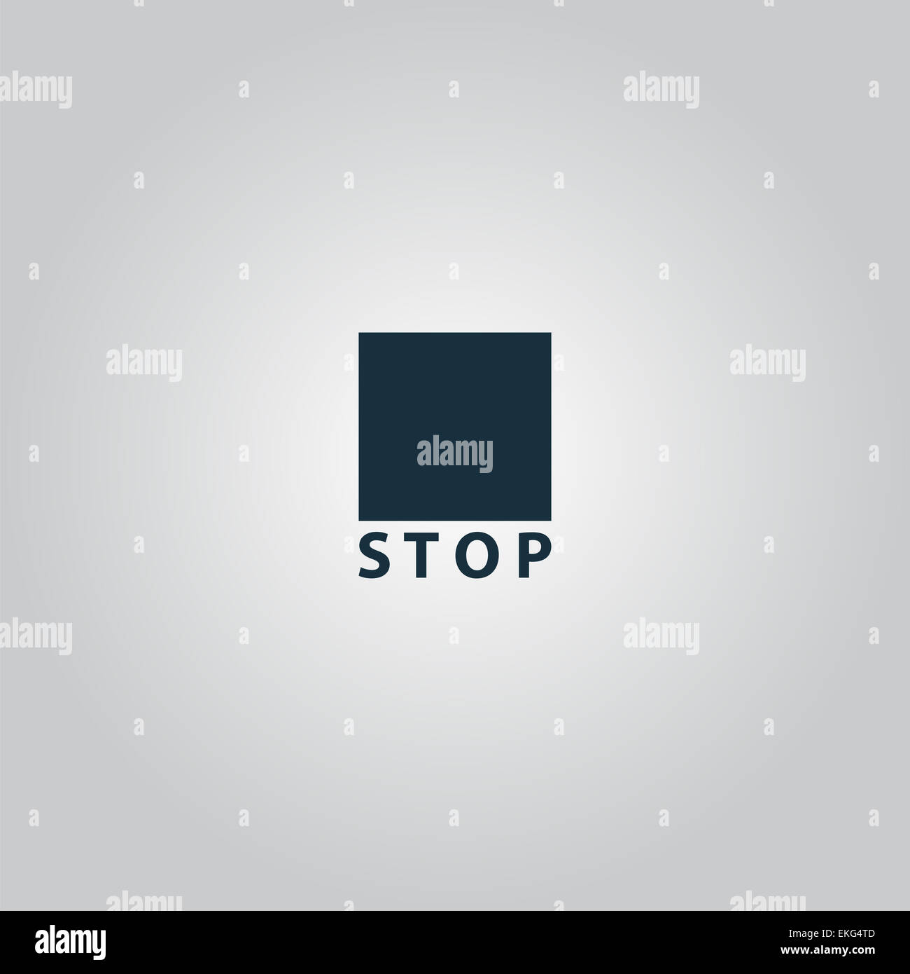 Bouton Stop icône vecteur. Télévision style design Banque D'Images