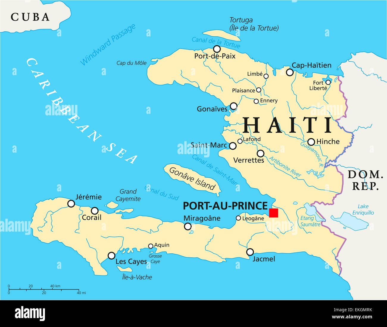 Carte Politique d'Haïti Photo Stock Alamy