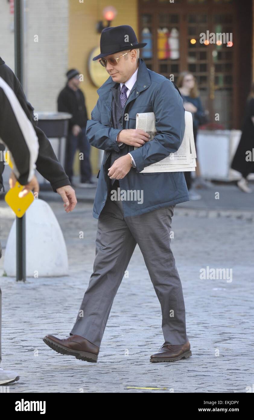 James Spader sur l'ensemble de "La liste noire" avec : James Spader Où : Manhattan, New York, United States Quand : 06 Oct 2014 Banque D'Images