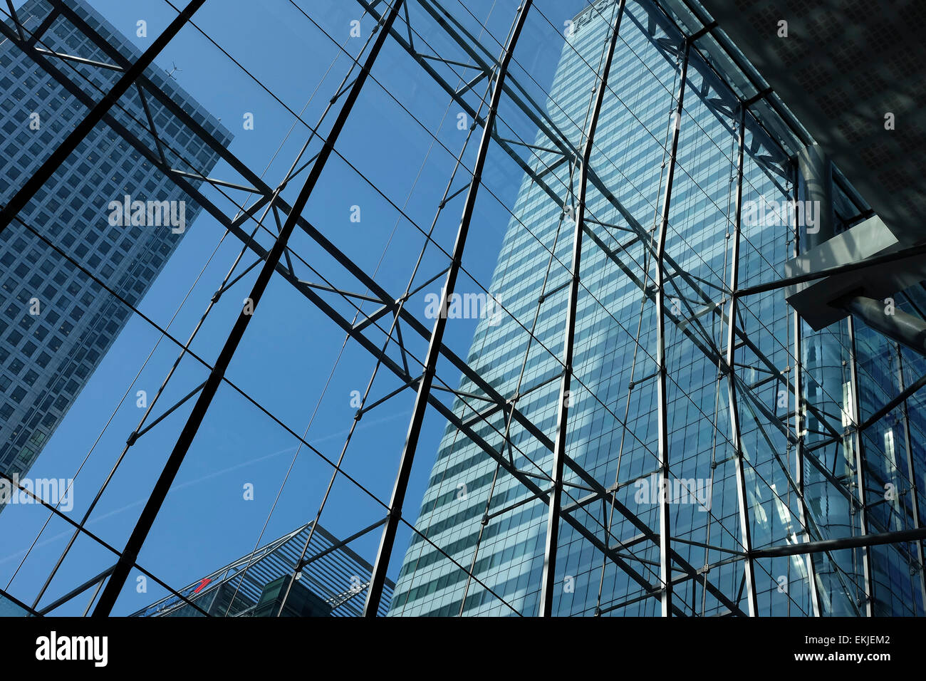 Les immeubles de bureaux, Canary Wharf, Londres, Angleterre Banque D'Images