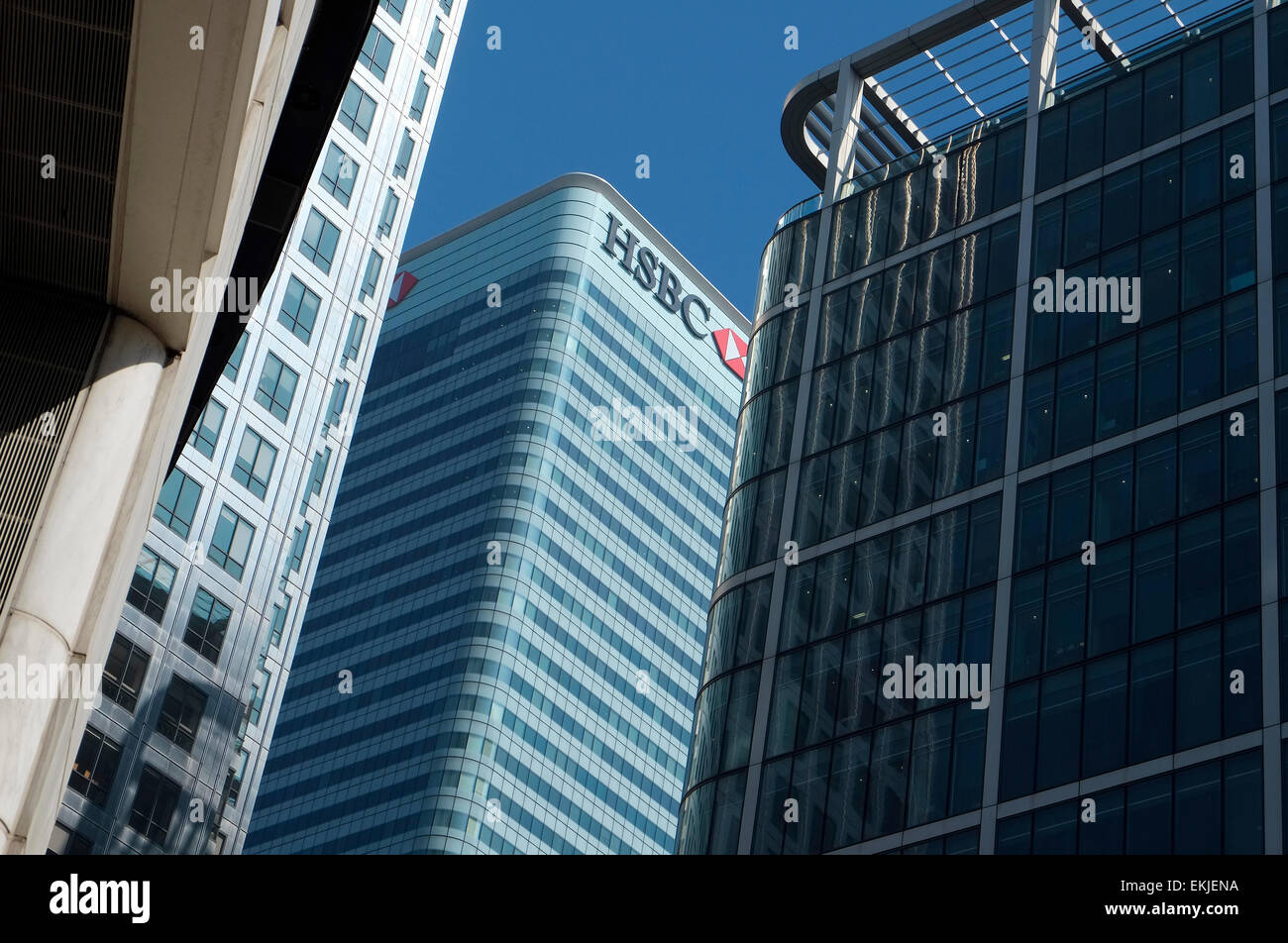 Les immeubles de bureaux, Canary Wharf, Londres, Angleterre Banque D'Images
