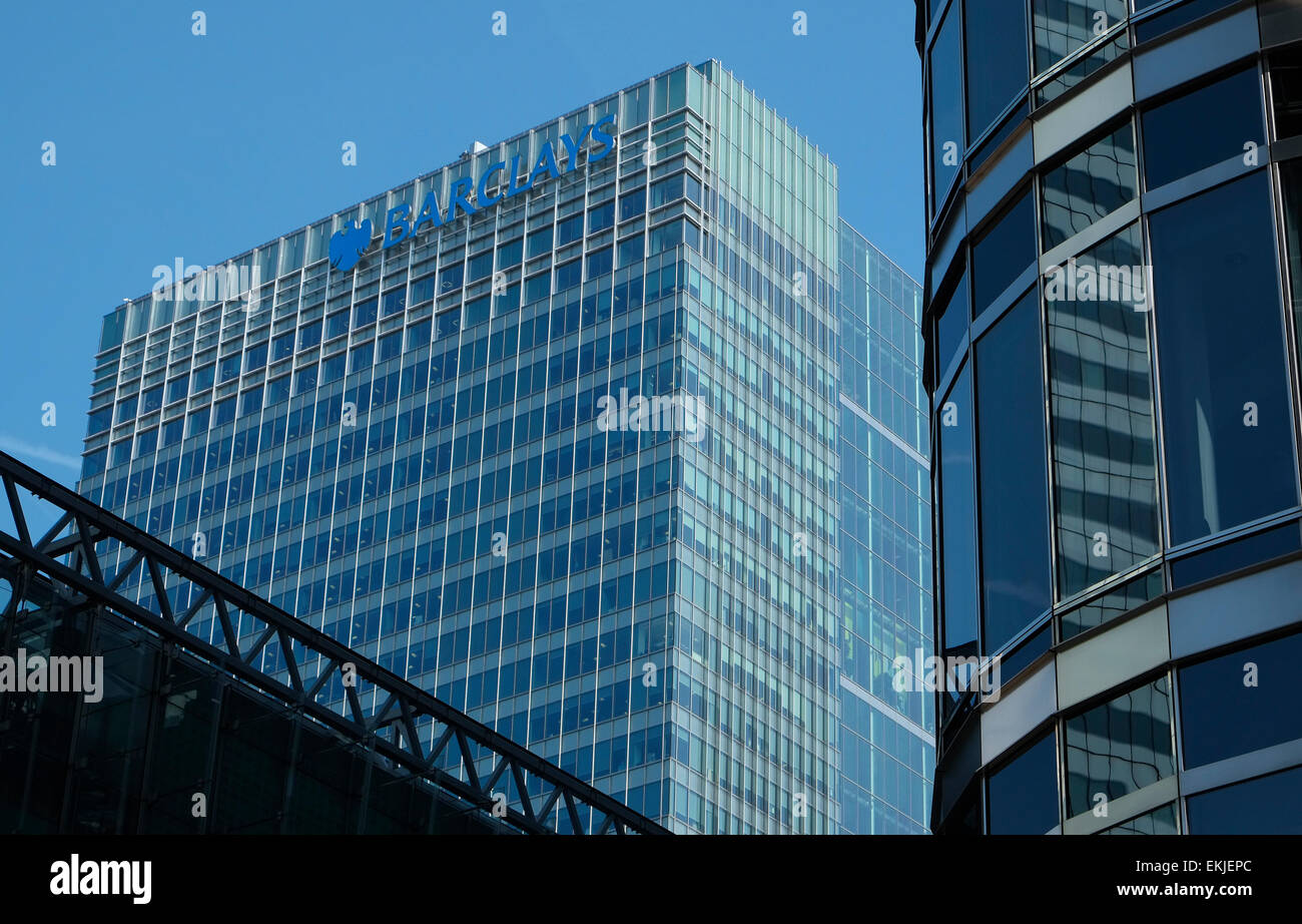 Les immeubles de bureaux à Canary Wharf, Londres, Angleterre Banque D'Images
