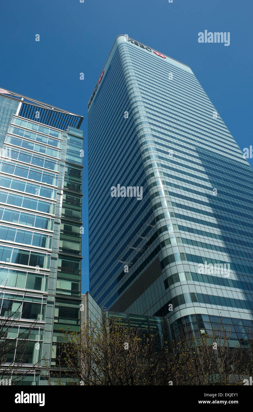 Les immeubles de bureaux, Canary Wharf, Londres, Angleterre Banque D'Images