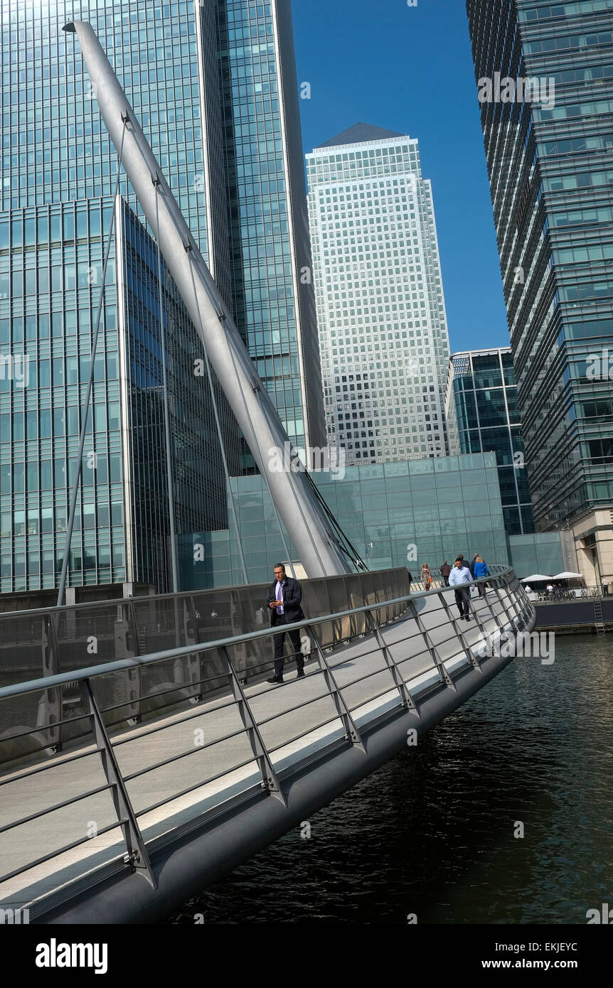 Les immeubles de bureaux, Canary Wharf, Londres, Angleterre Banque D'Images