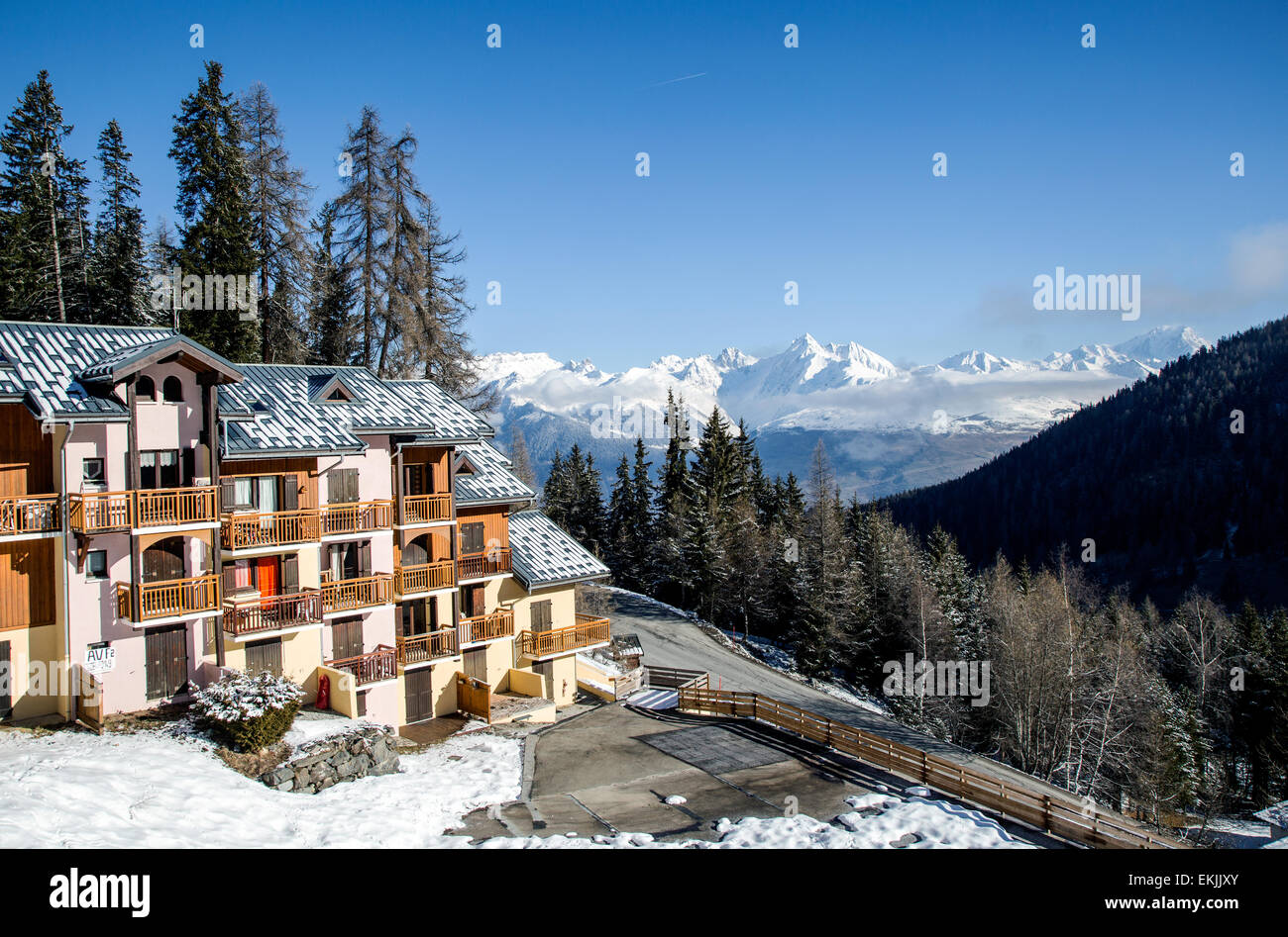 Appartements Chalet à La Plagne France Banque D'Images