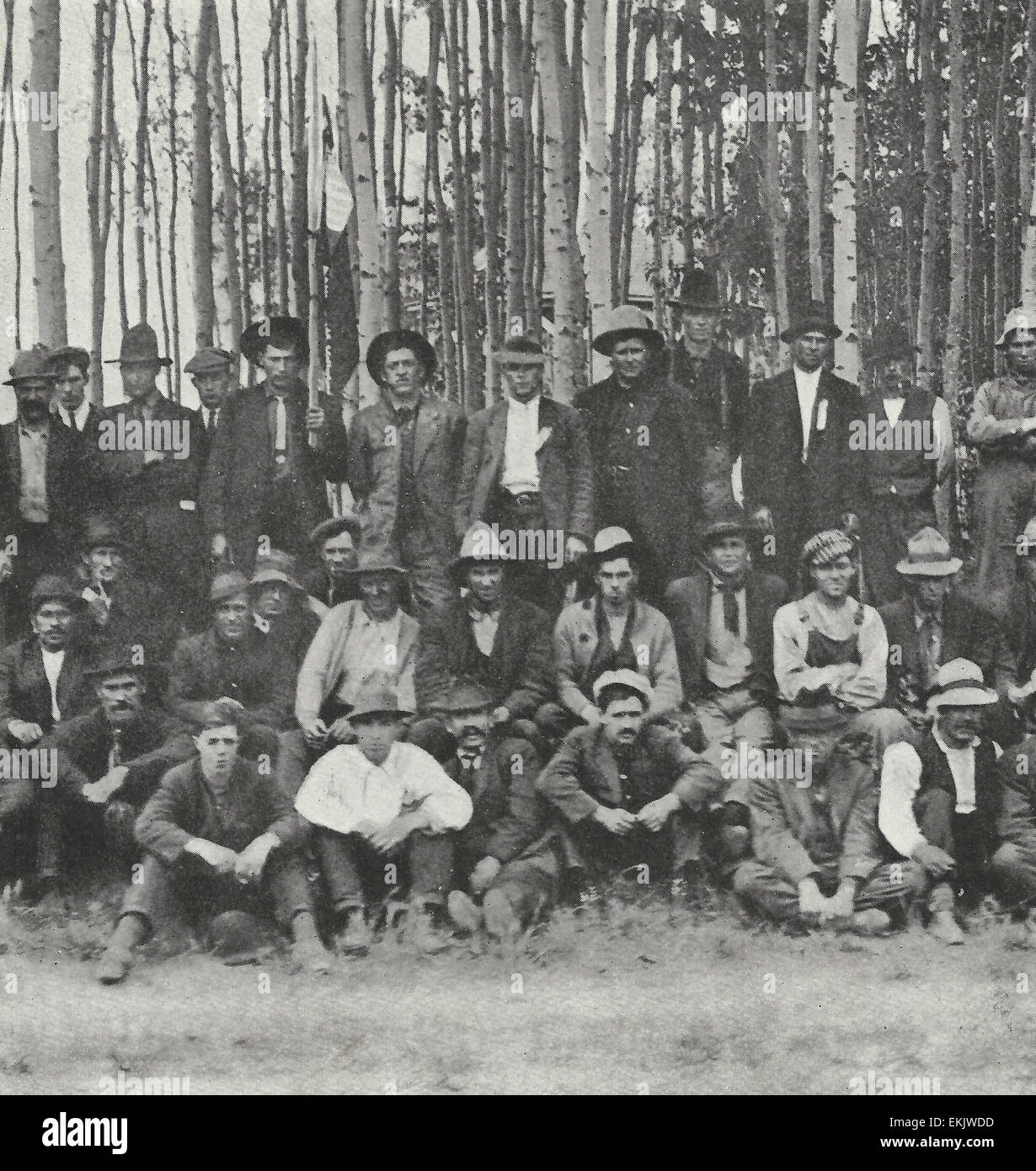 Recrues de la 66e Bataillon de la Peace River villes, le Canada, la Première Guerre mondiale Banque D'Images