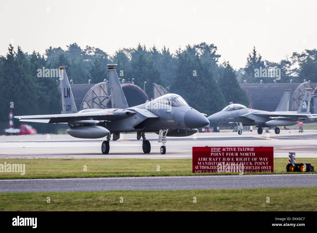 F-15 Eagle de l'US Air Force à RAF Lakenheath. Banque D'Images