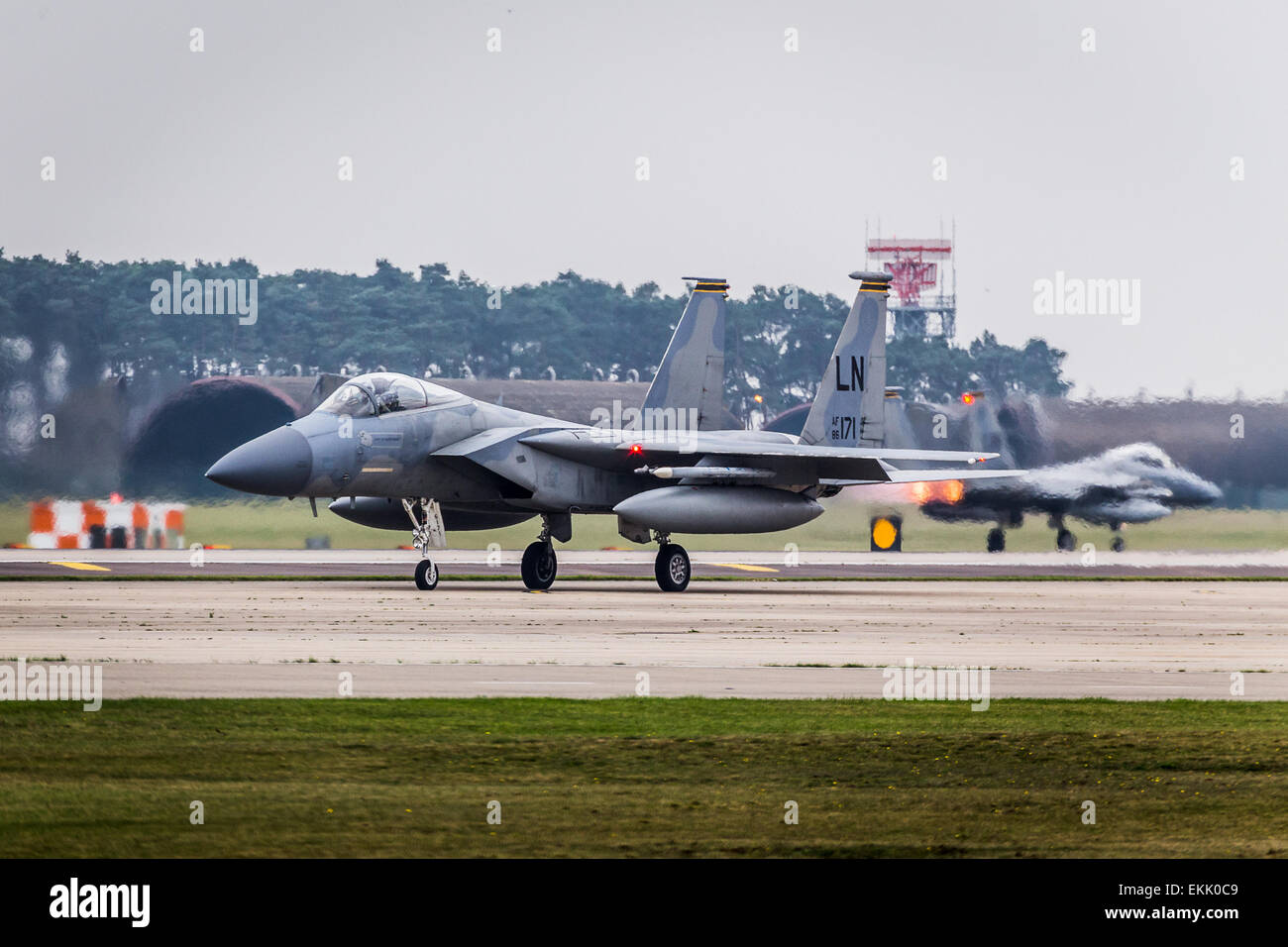 F-15 Eagle de l'US Air Force à RAF Lakenheath. Banque D'Images