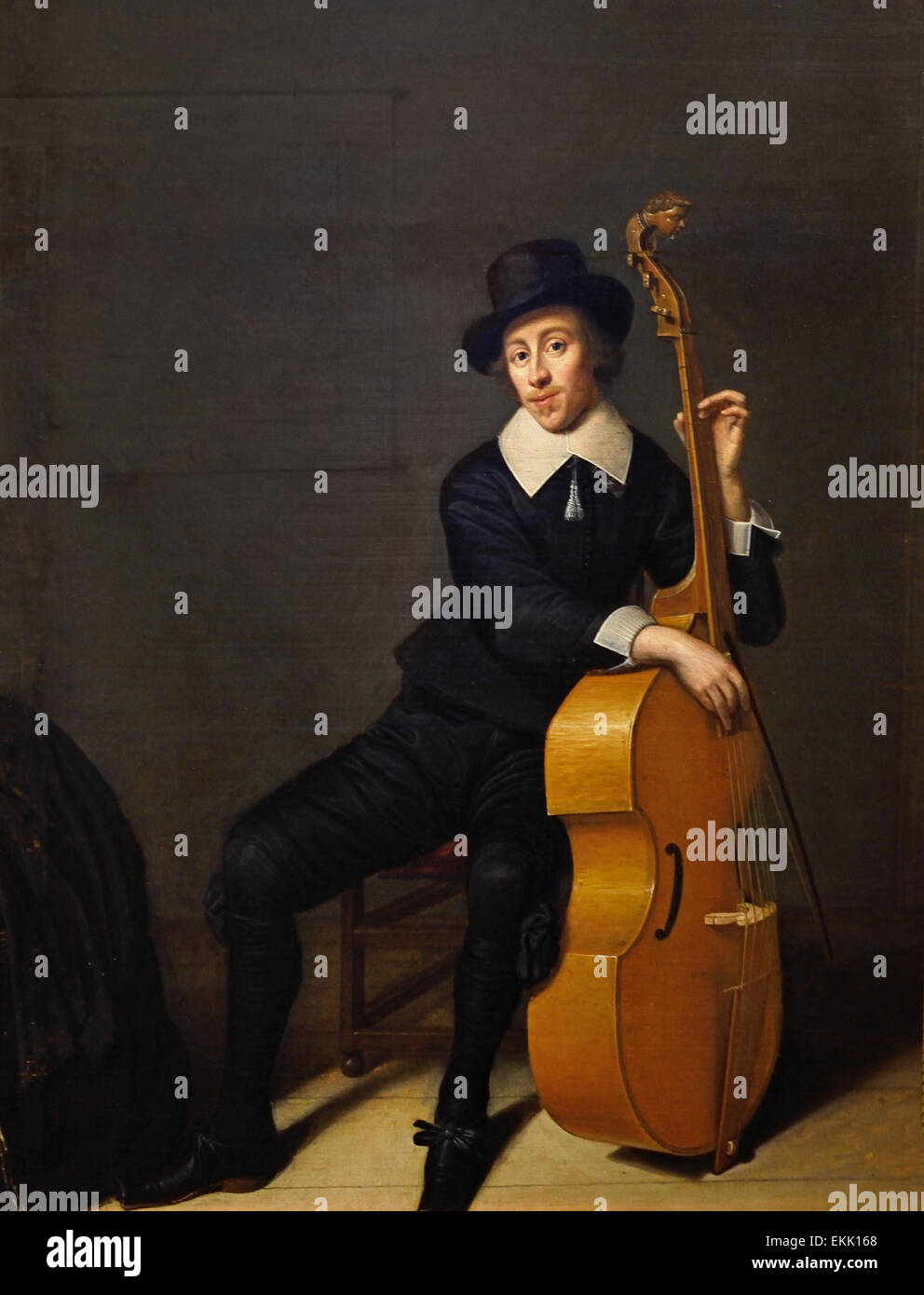 Musicien assis avec sa viole de gambe 1646 Godaert Kamper ( ) du Gothard 1614-1679 Allemagne Allemagne Banque D'Images