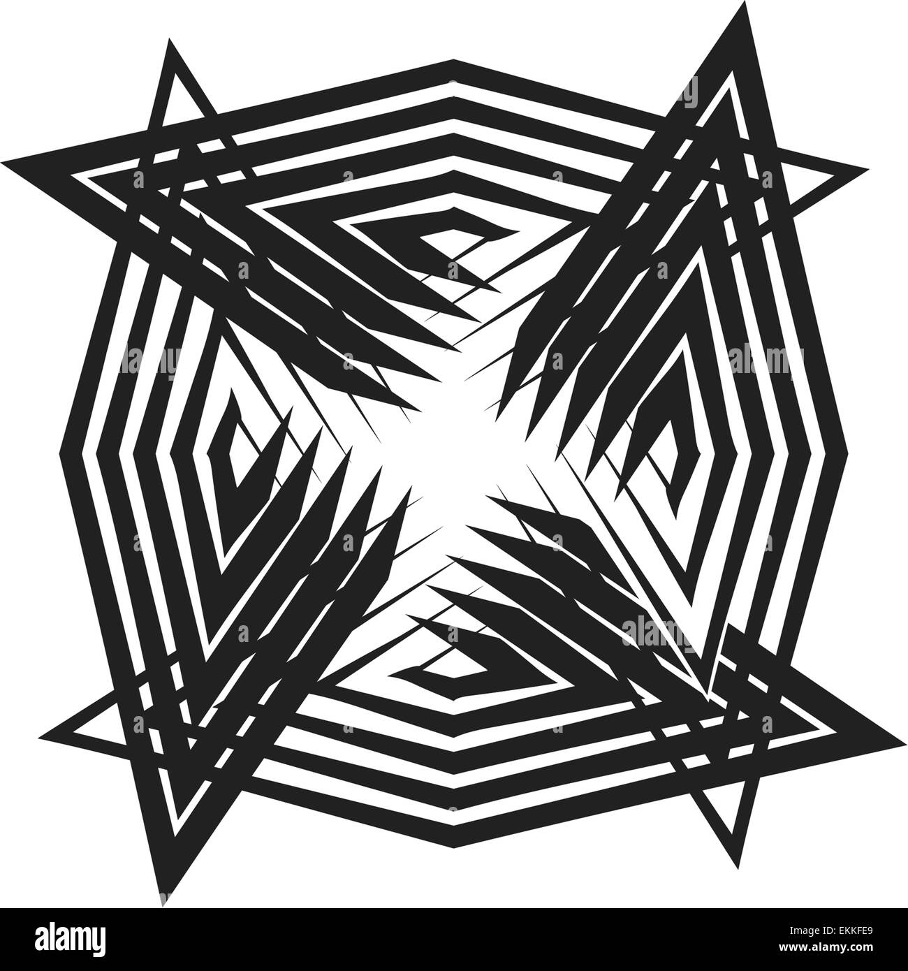 Résumé symbole diamant illustration en noir Banque D'Images