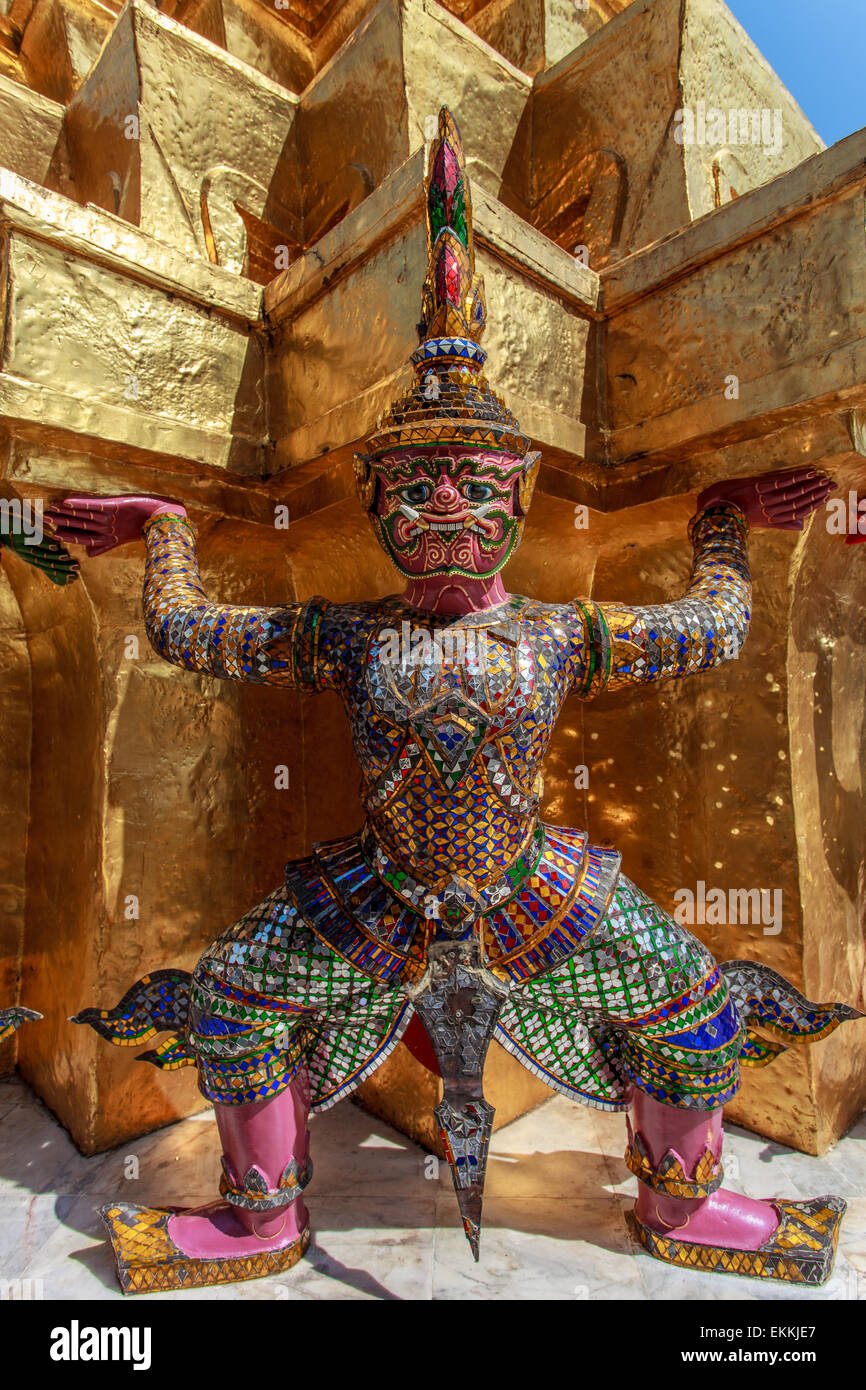 Gardien du temple au Grand Palais à Bangkok Banque D'Images