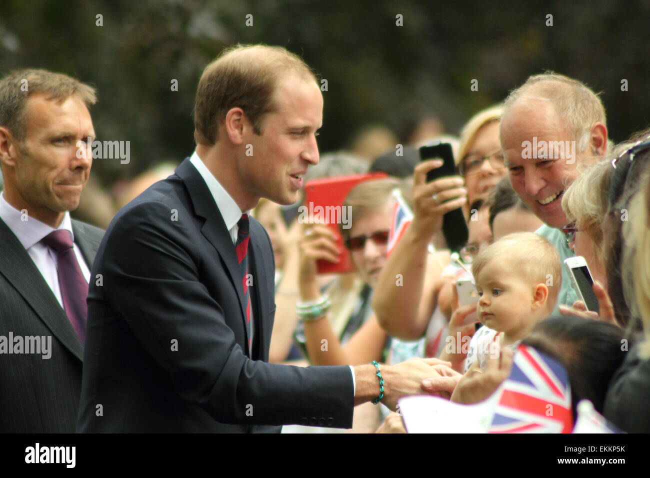Le prince William visite le War Memorial Park à Coventry pour un événement Memorial Trust dans les champs, Coventry, Royaume-Uni - juillet 2014. Banque D'Images