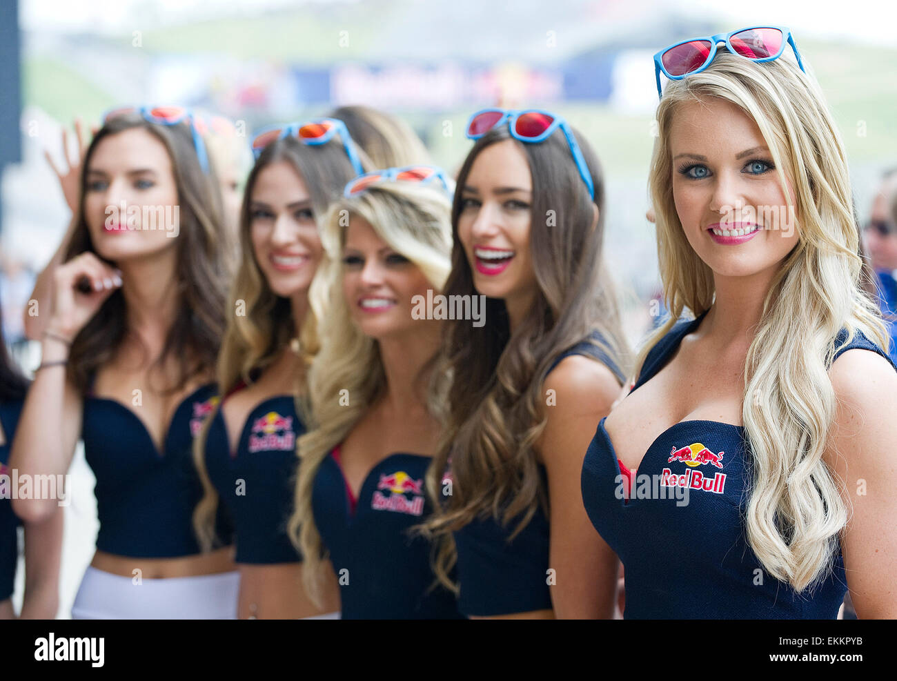 Austin, Texas, États-Unis. 11 avril, 2015. MotoGP Paddock Girls en action au Red Bull Grand Prix of the Americas. Austin, Texas. Credit : Cal Sport Media/Alamy Live News Banque D'Images